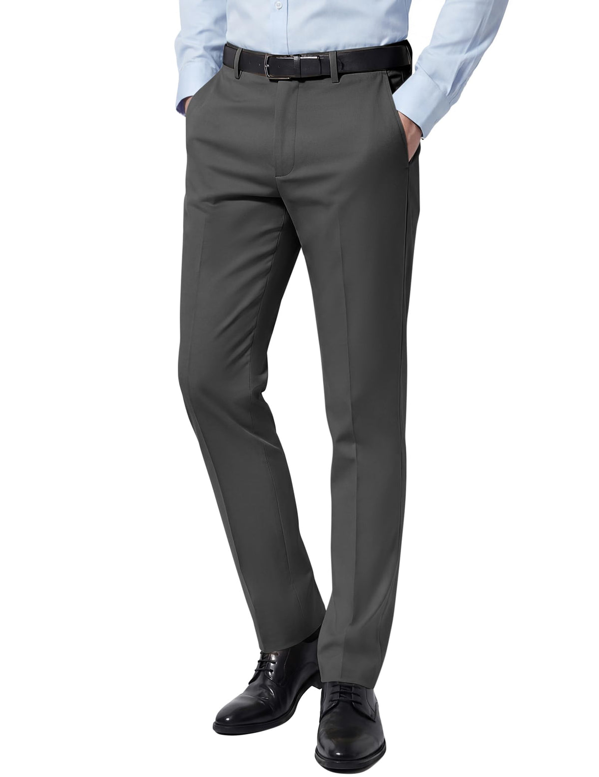 COOFANDY Men Dress Pants Slim Fit Suit Pants Expandable Waist Casual Slacks