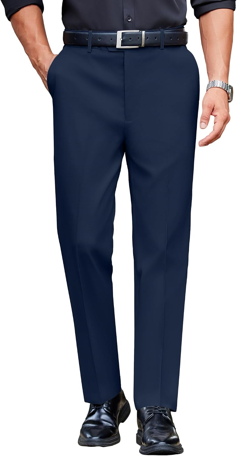 COOFANDY Men Dress Pants Slim Fit Expandable Waist Suit Pant Casual Slacks