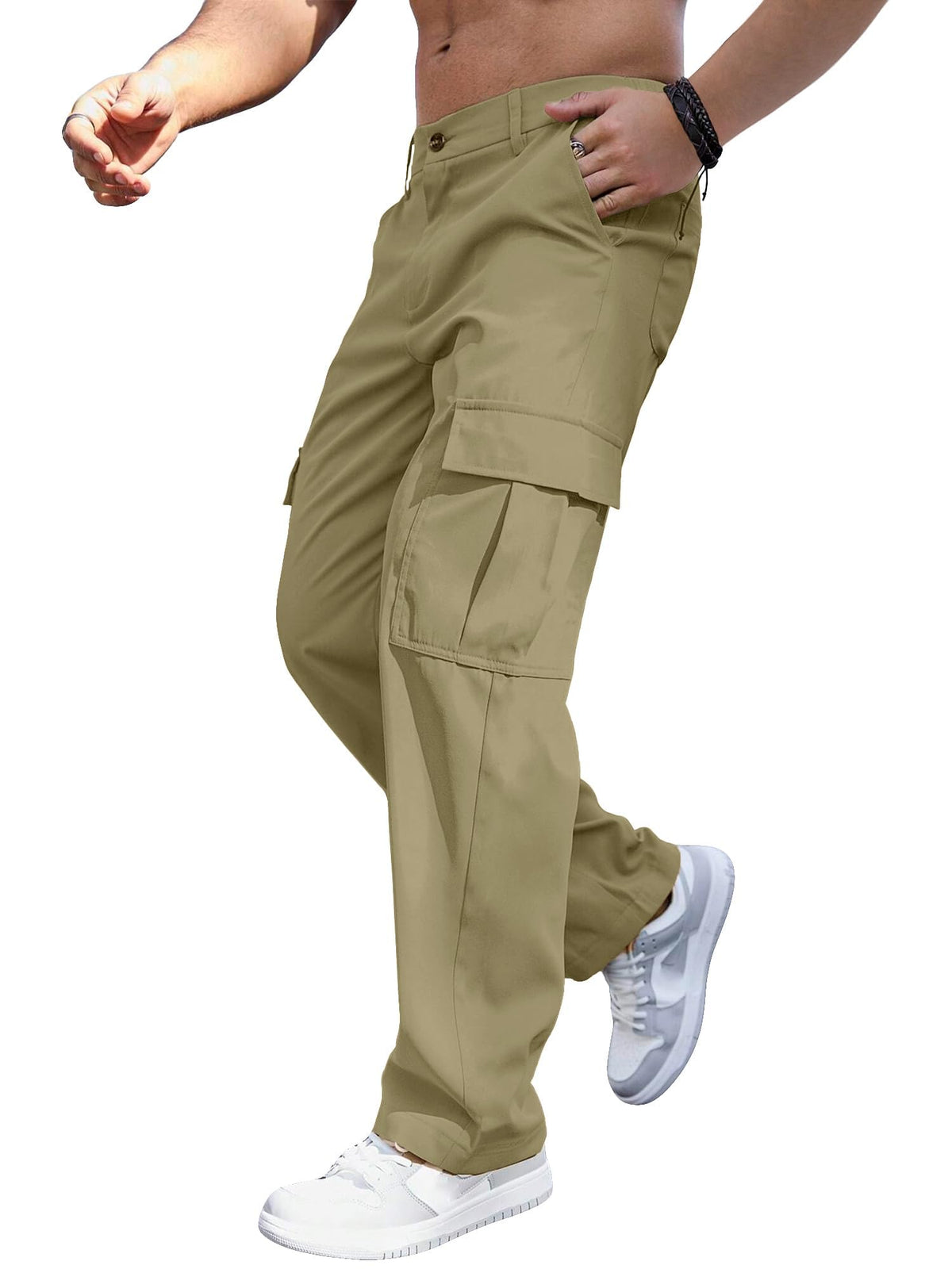 Comdecevis Men's Casual Cargo Pants Relaxed Fit Work Pants