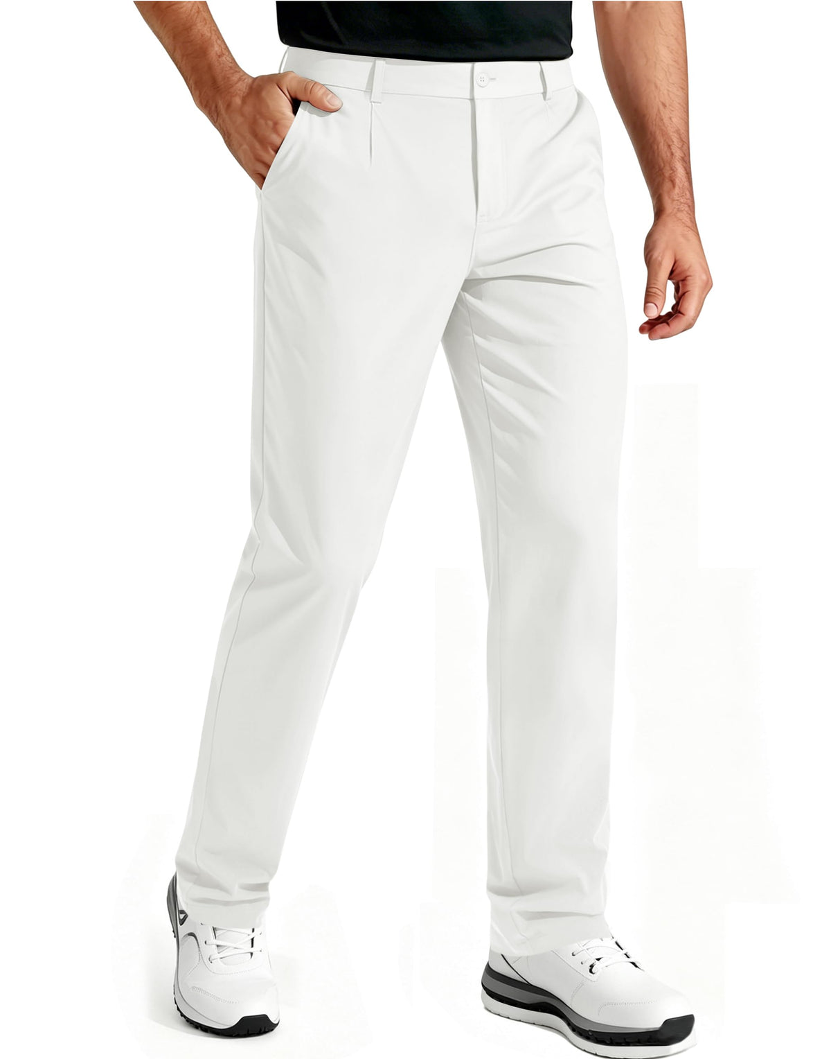 Mens Golf Pants Stretch Casual Dress Pant Elastic Drawstring Trousers
