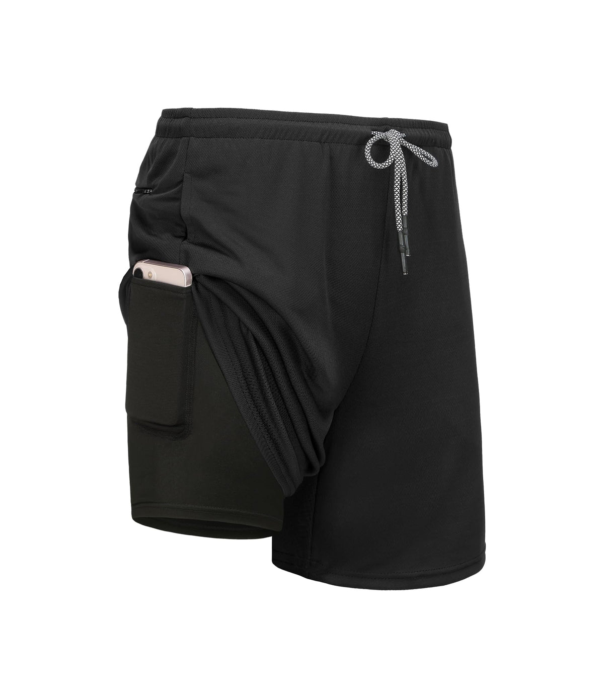 Kinglaman 1/4 Pack Men's 2 in 1 Lined Running Shorts Gym Athletic Shorts