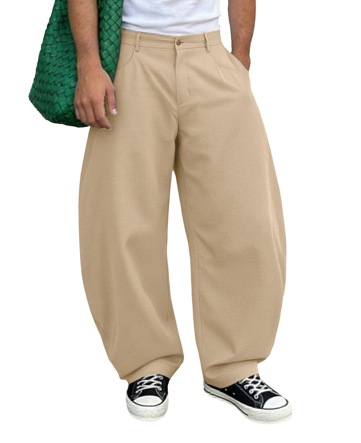 Susclude Mens Baggy Barrel Pants Wide Leg Comfy Lounge Streetwear Casual Elastic Waist Loose Y2k Lightweiht Trendy Trousers