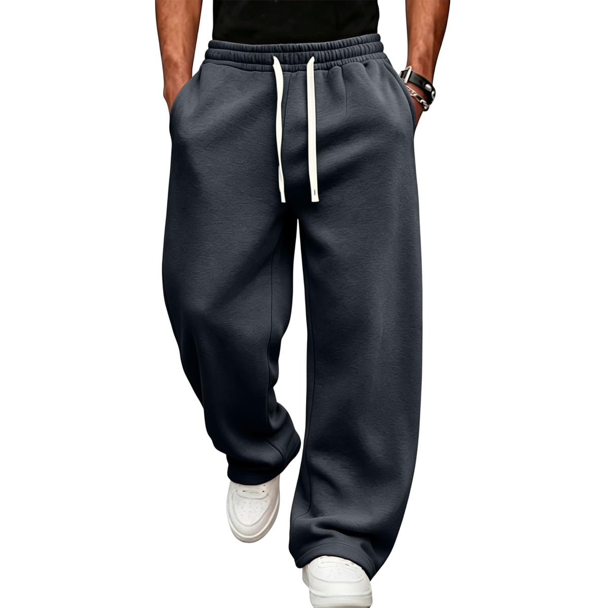 Men's Baggy Sweatpants Loose Fit Cool Active Elastic Waist Trousers