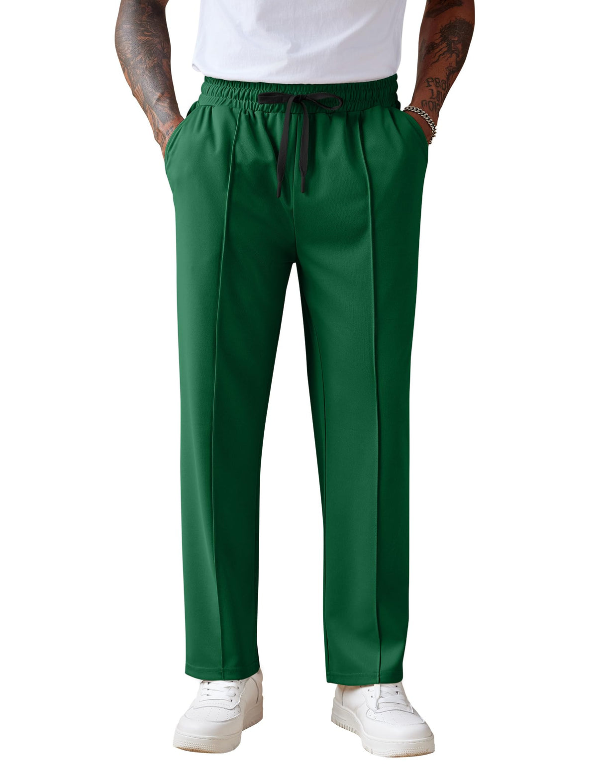COOFANDY Men's Knit Sweatpants Straight Leg Casual Pants with Drawstring