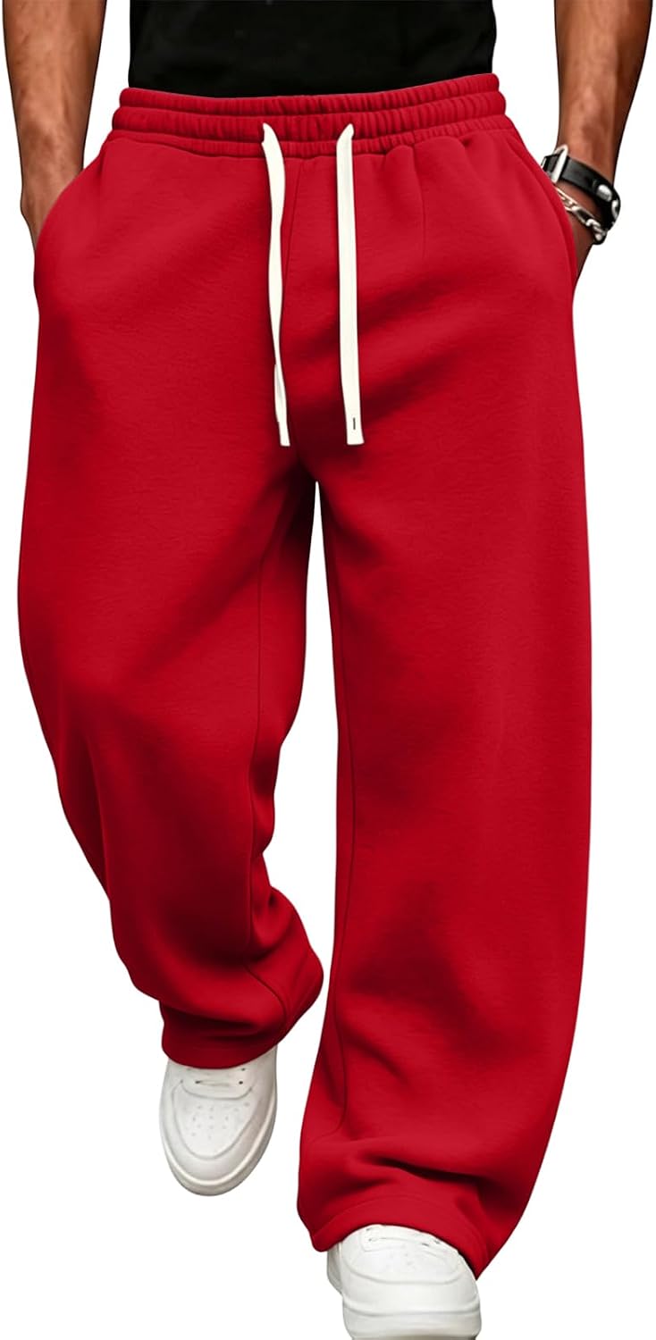 Men's Baggy Sweatpants Loose Fit Cool Active Elastic Waist Trousers