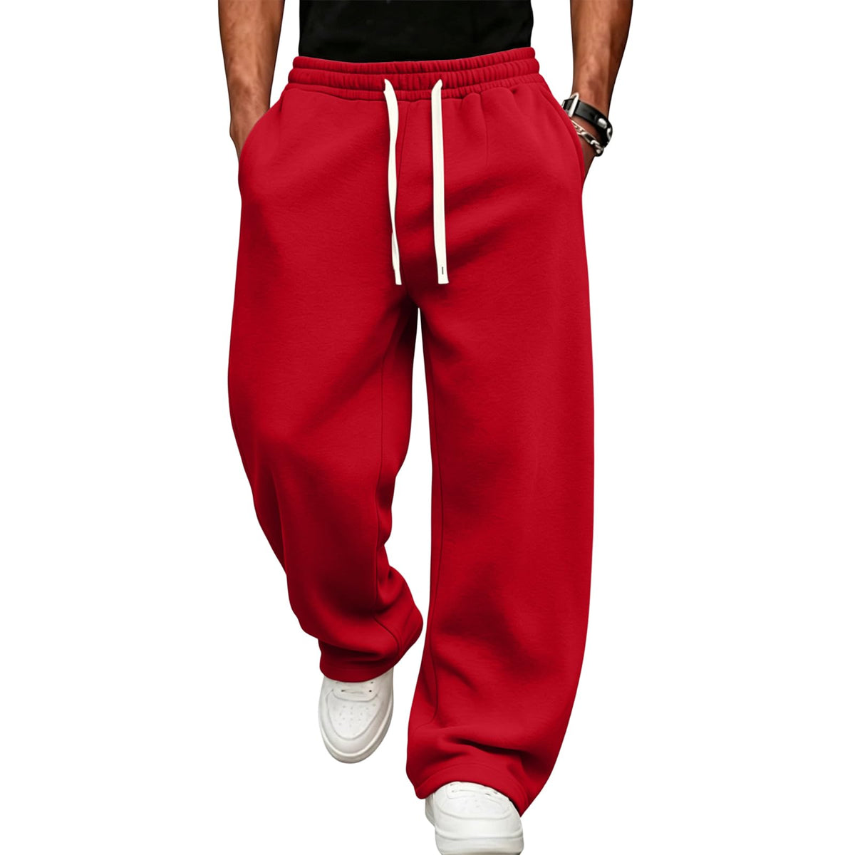 Men's Baggy Sweatpants Loose Fit Cool Active Elastic Waist Trousers