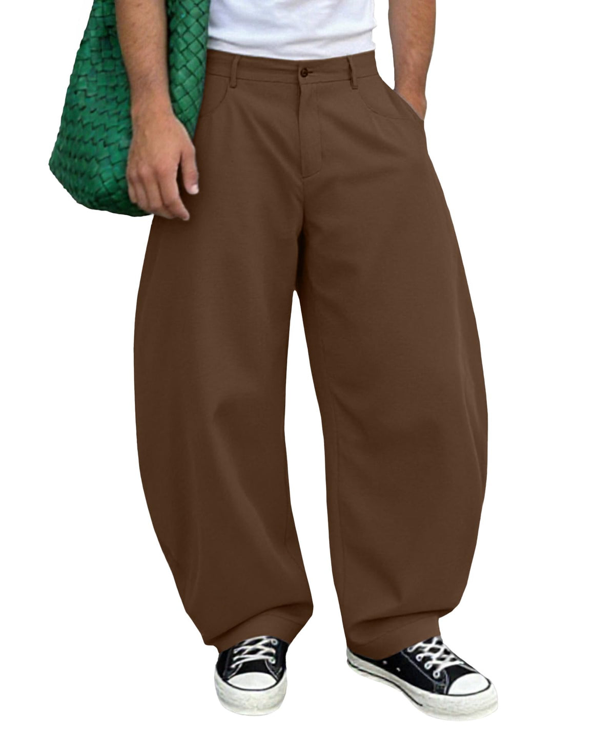 Susclude Mens Baggy Barrel Pants Wide Leg Comfy Lounge Streetwear Casual Elastic Waist Loose Y2k Lightweiht Trendy Trousers