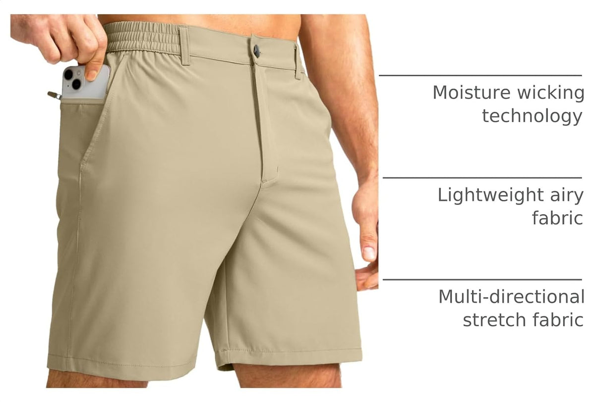 Men's Casual Shorts 7"/5"/9" Lightweight Golf Shorts for Men with 3 Pockets