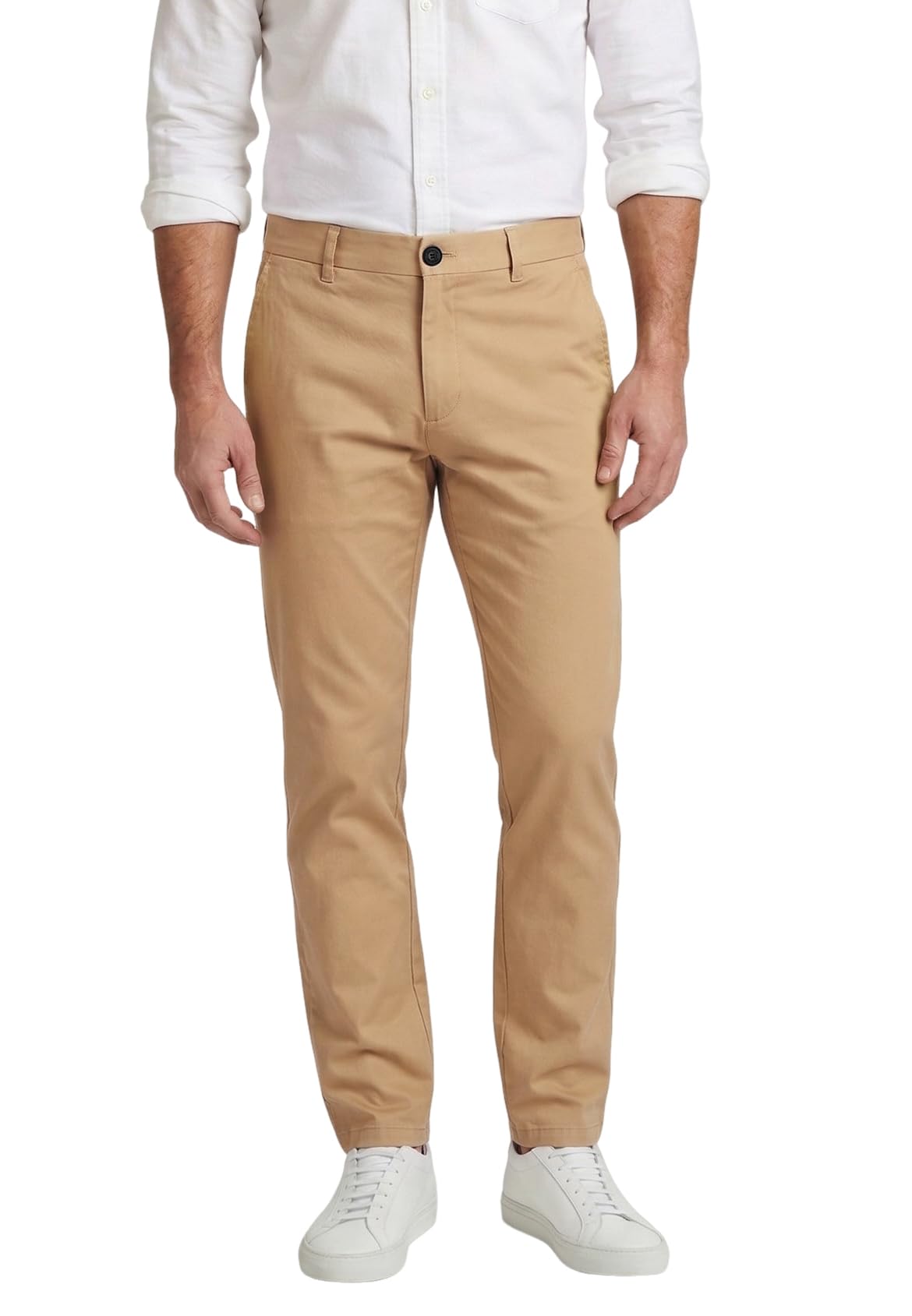 Plaid&Plain Men’s Slim Fit Khaki Pants Men’s Tapered Chino Pants