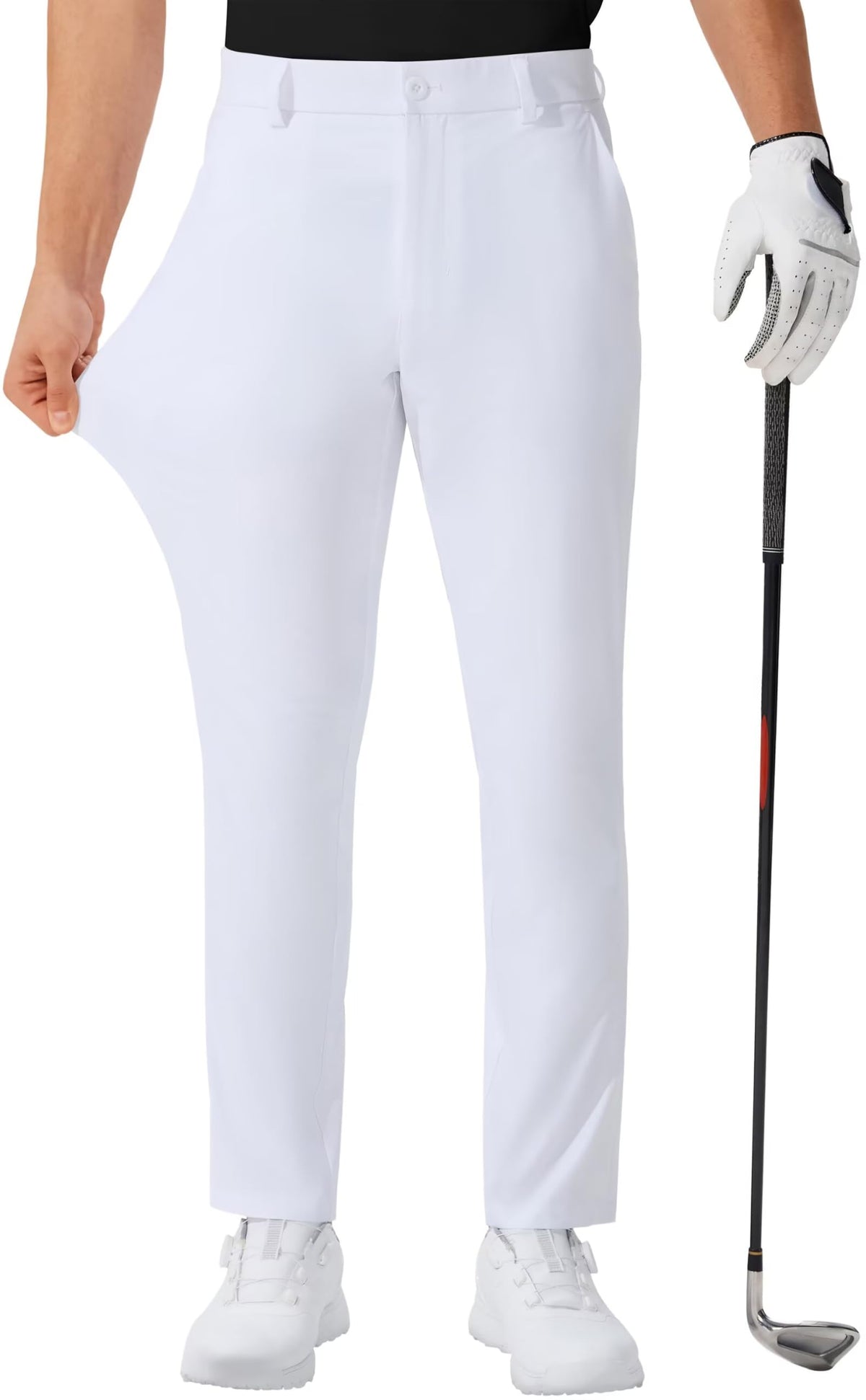QPNGRP Men's Golf Pants 30"/32"/34" Inseam Lightweight Stretch Work Dress Pants
