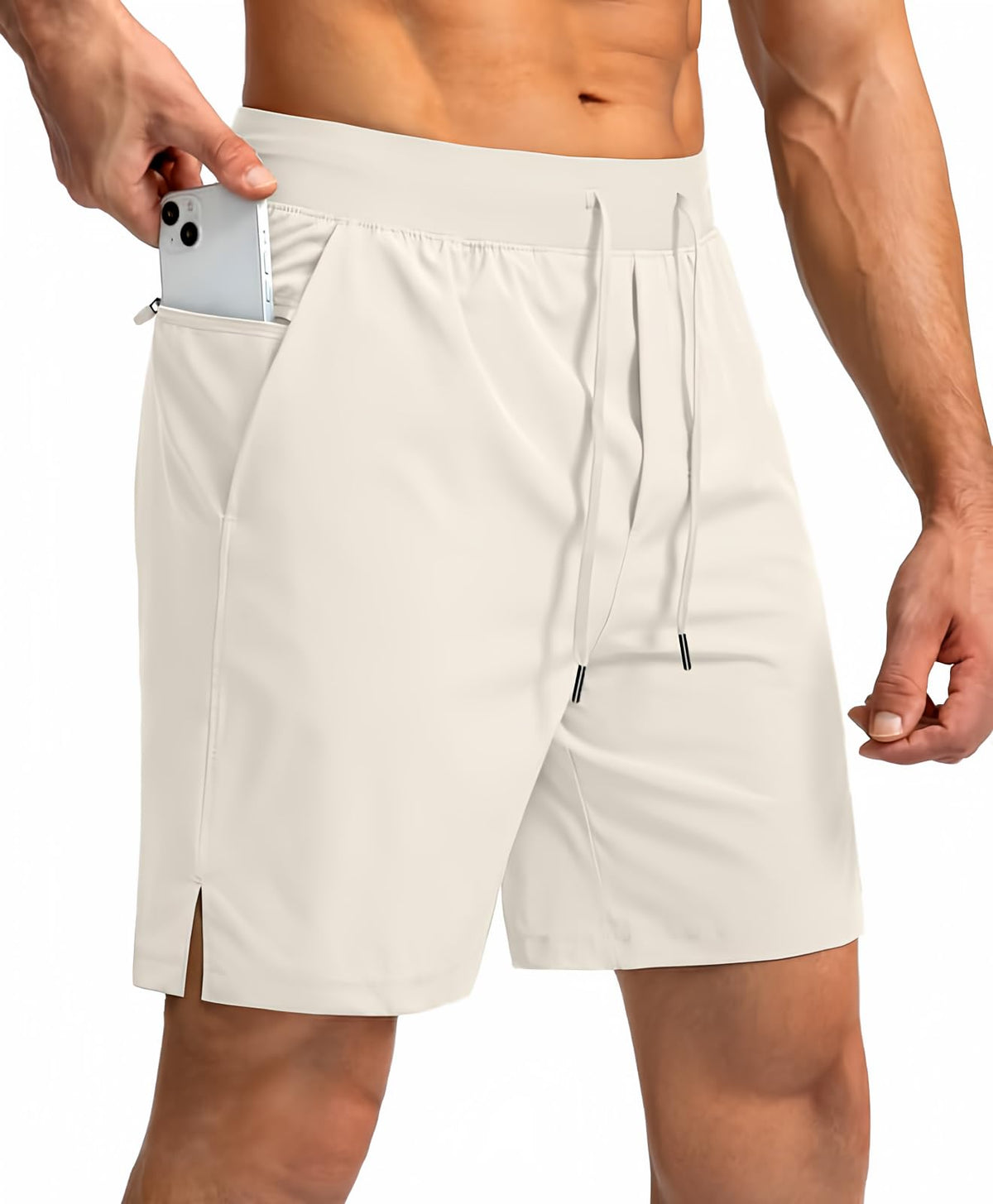 Soothfeel Men's Athletic Running Shorts Zipper Pockets 9"/7"/5 Workout Gym