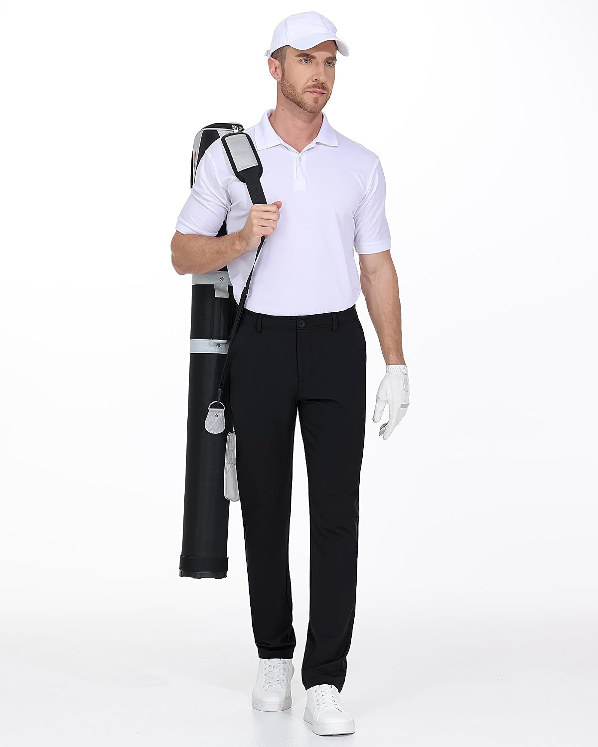 Mens Golf Pants Work Dress Pants 30"/32"/34" Lightweight Travel Trousers Stretch Business Casual Slacks with Pockets