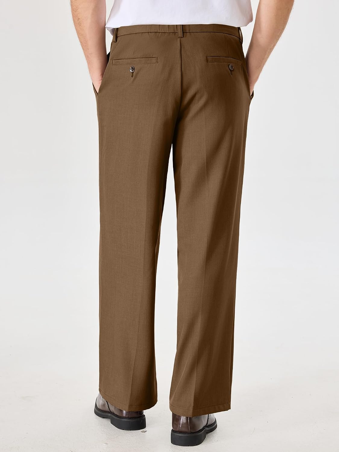 Comdecevis Men's Pleated Wide Leg Relaxed Fit Dress Pants