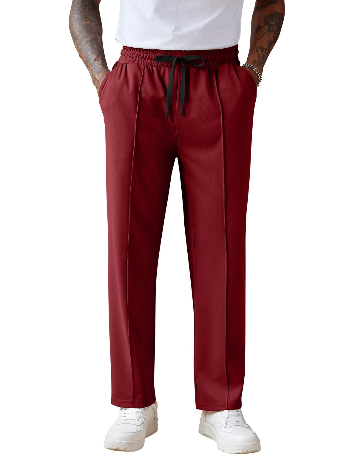 COOFANDY Men's Knit Sweatpants Straight Leg Casual Pants with Drawstring