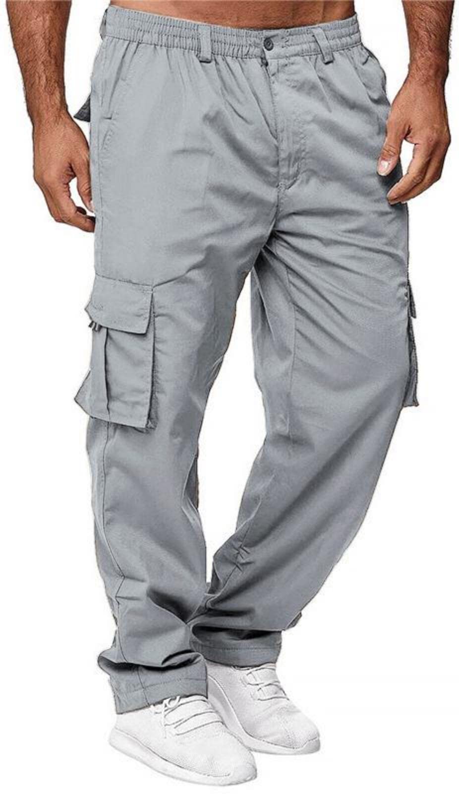 AIFARLD Men's Cargo Pants with Pockets Cotton Hiking Sweatpants Casual Athletic Jogger Sports Outdoor Trousers Relaxed Fit