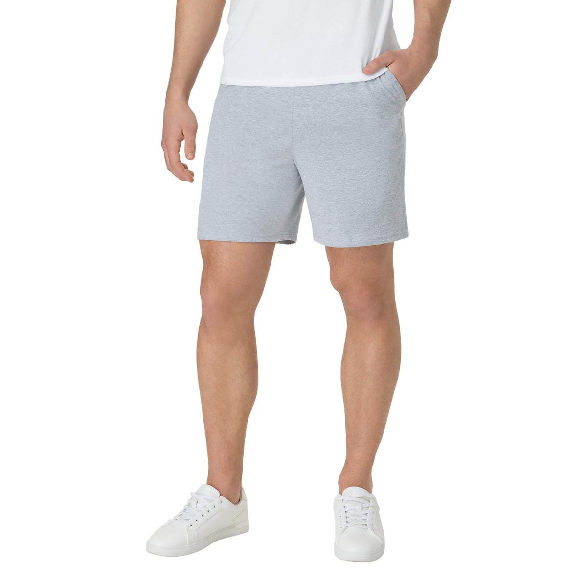 Hanes Men's Originals Cotton Pockets, Pull-on Jersey Gym Shorts, 7"
