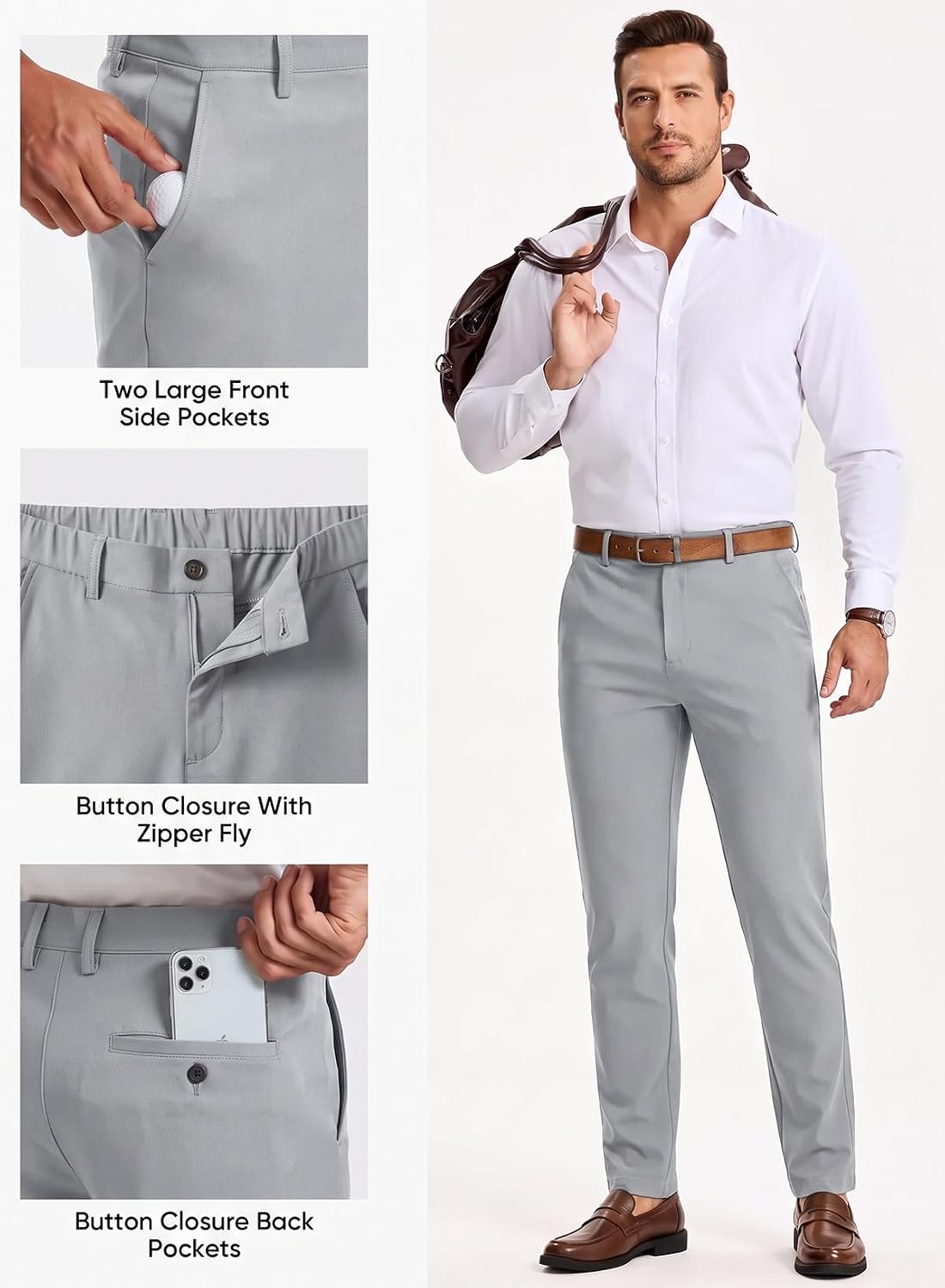 JMIERR Men's Skinny Stretchy Suit Pants