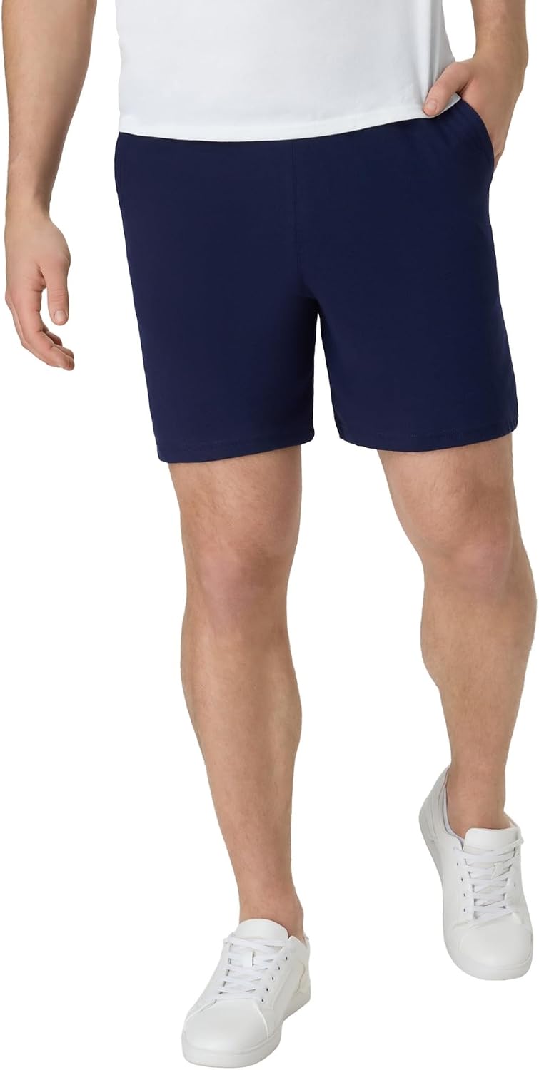 Hanes Men's Originals Cotton Pockets, Pull-on Jersey Gym Shorts, 7"