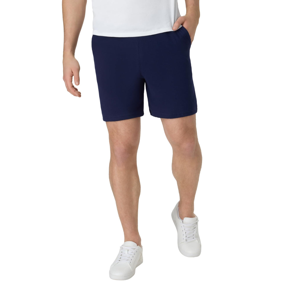 Hanes Men's Originals Cotton Pockets, Pull-on Jersey Gym Shorts, 7"