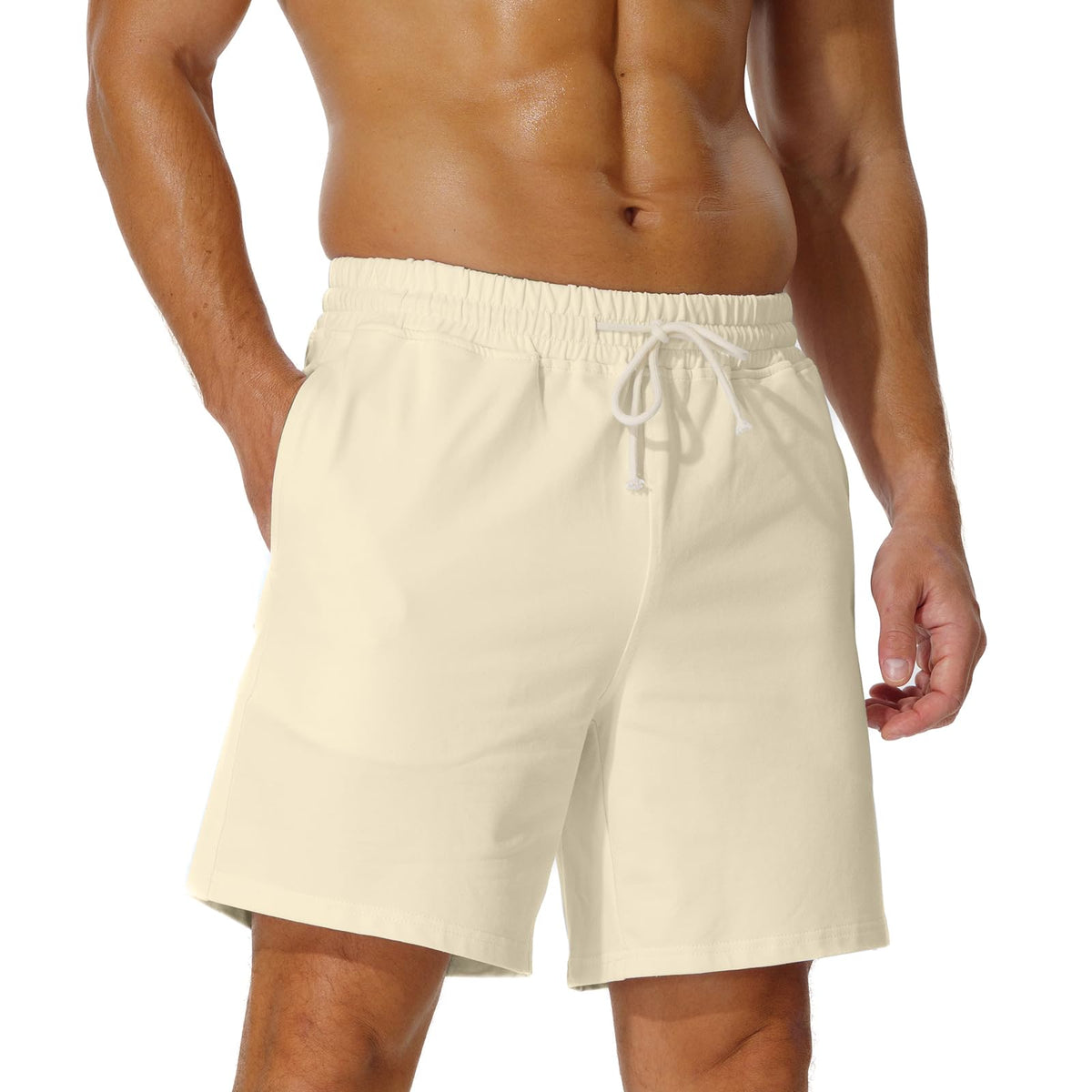 AIMPACT Men's Cotton Workout Shorts 5"/7" Sweat Athletic Gym with Pockets