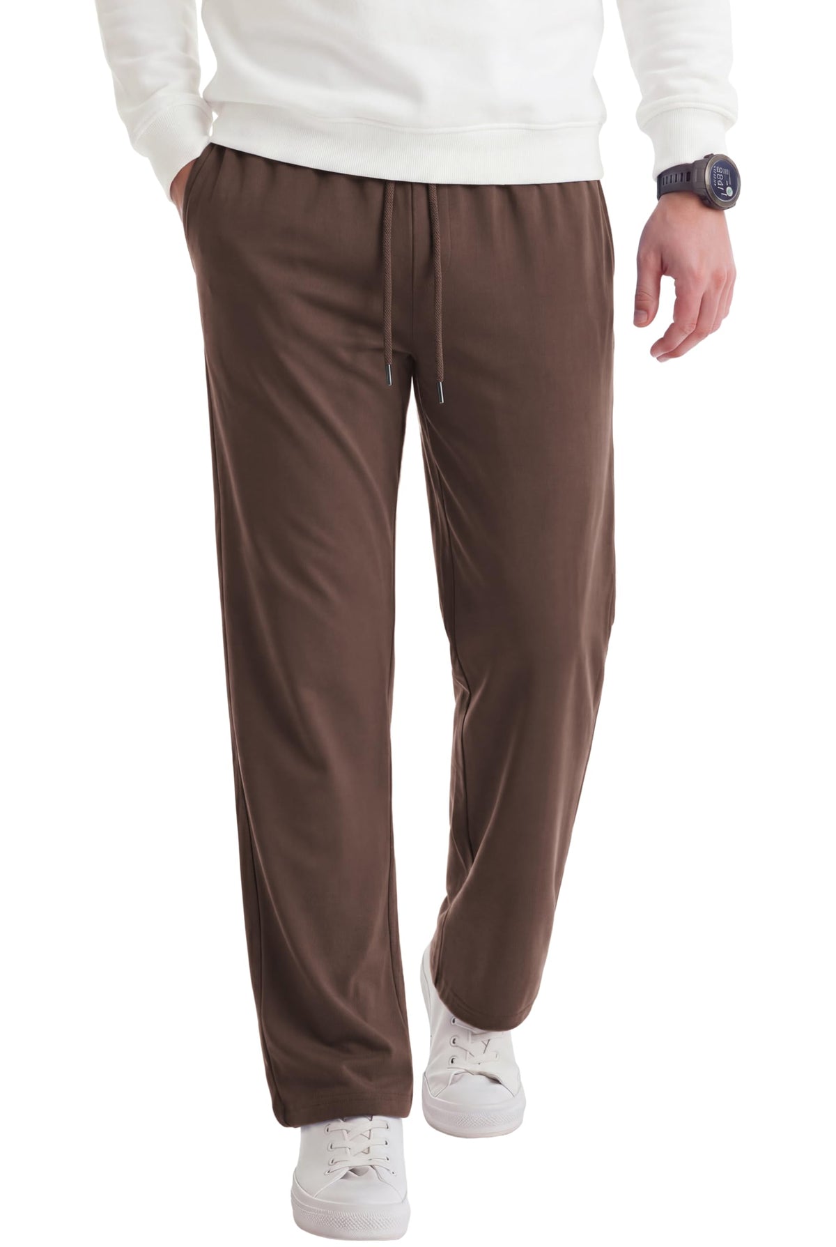 COOFANDY Men's Casual Cotton Pant Knit Elastic Waist Yoga Pant with Pocket