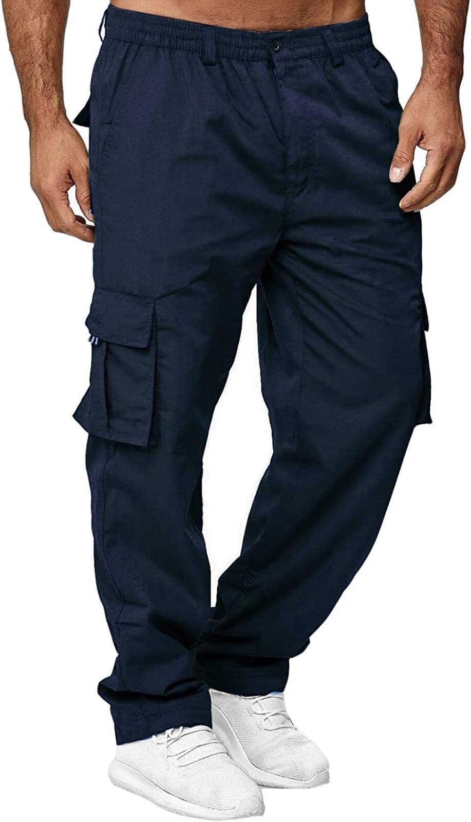 AIFARLD Men's Cargo Pants with Pockets Cotton Hiking Sweatpants Casual Athletic Jogger Sports Outdoor Trousers Relaxed Fit