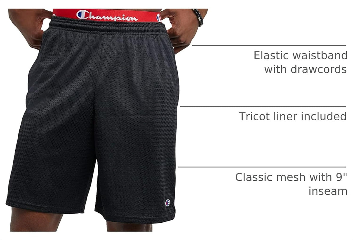 Champion Men's Shorts, Men's Mesh Gym Shorts, Lightweight Athletic Shorts (Reg. Or Big & Tall)