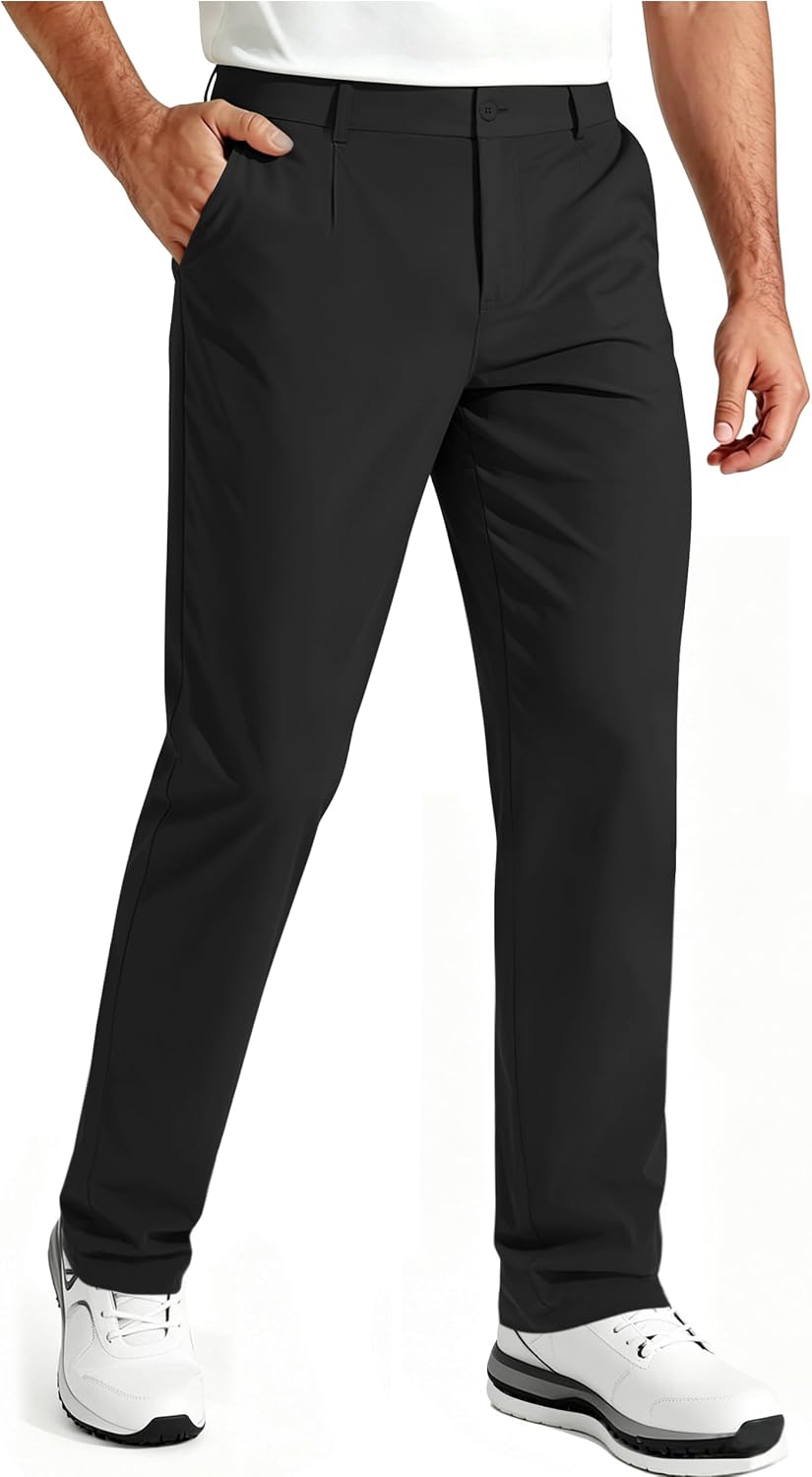 Mens Golf Pants Stretch Casual Dress Pant Elastic Drawstring Trousers
