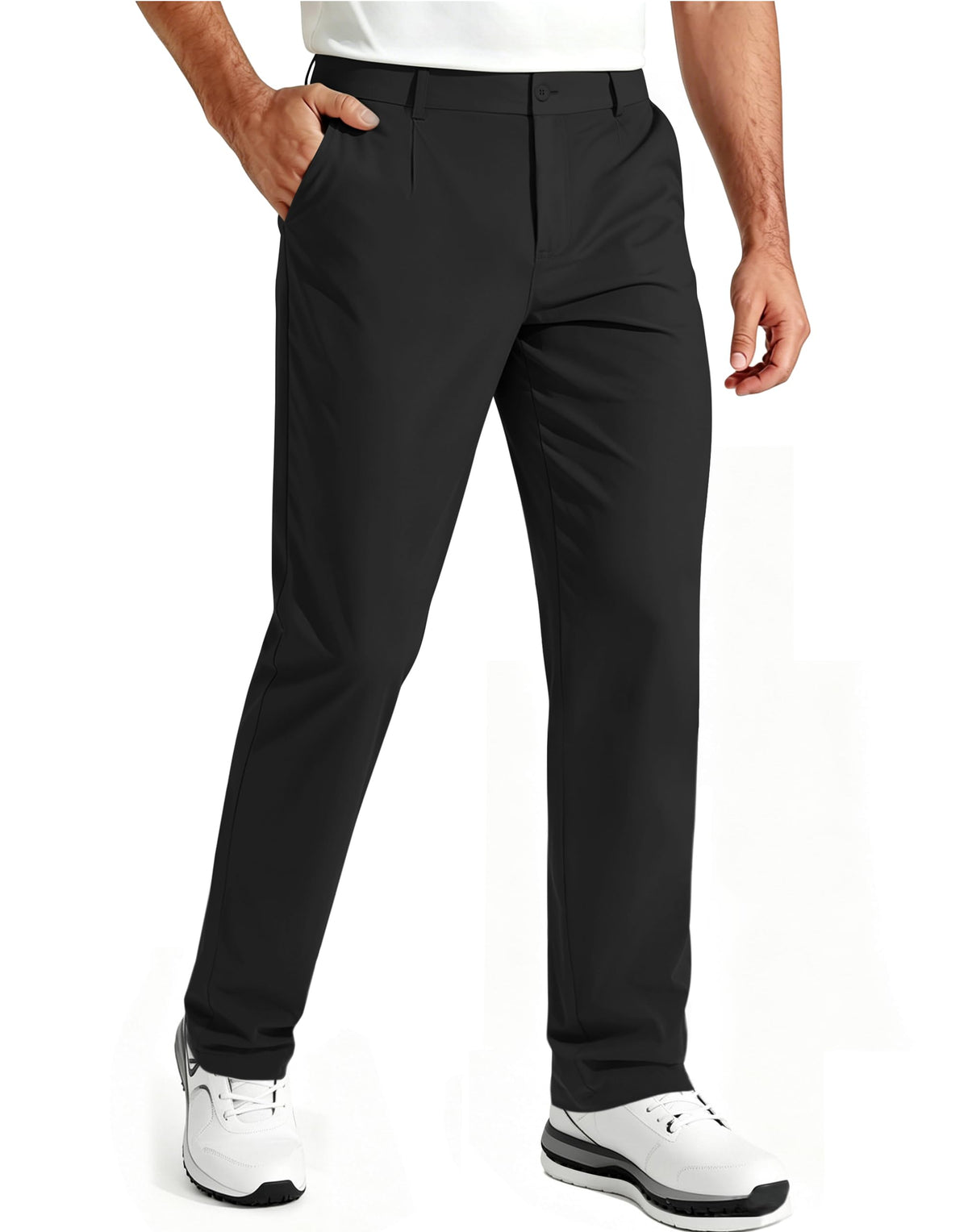 Mens Golf Pants Stretch Casual Dress Pant Elastic Drawstring Trousers