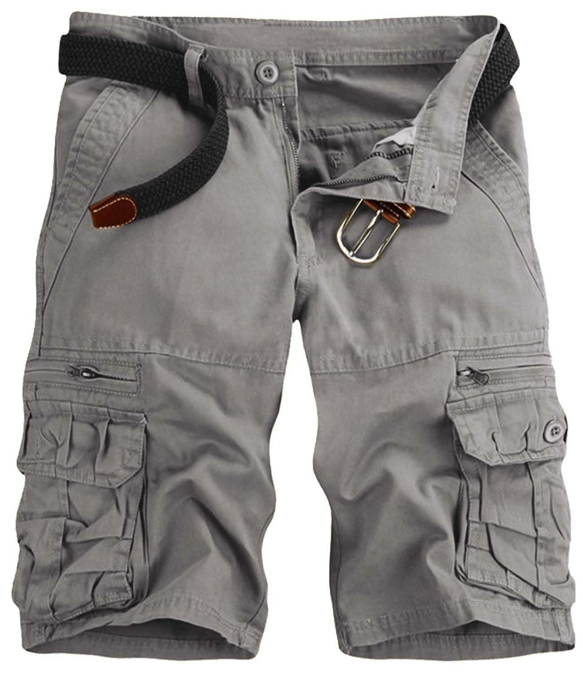 GLESTORE Mens Cargo Shorts Cotton Work Casual Shorts for Men Multi Pockets