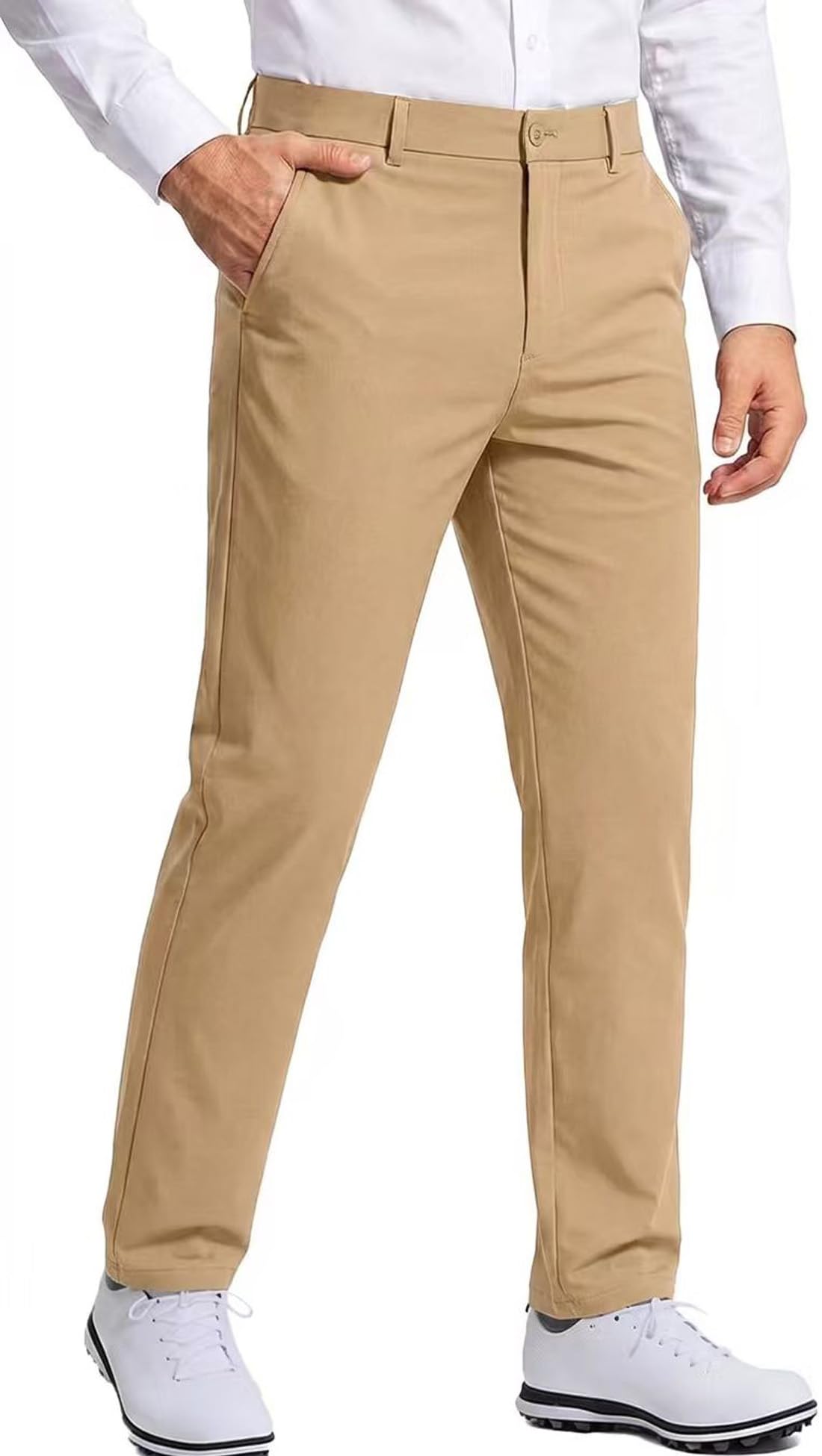 Mens Classic Fit Golf Pants, Stretch Business Casual Dress Pants for Men, Quick Dry Lightweight Work Slacks with Pockets