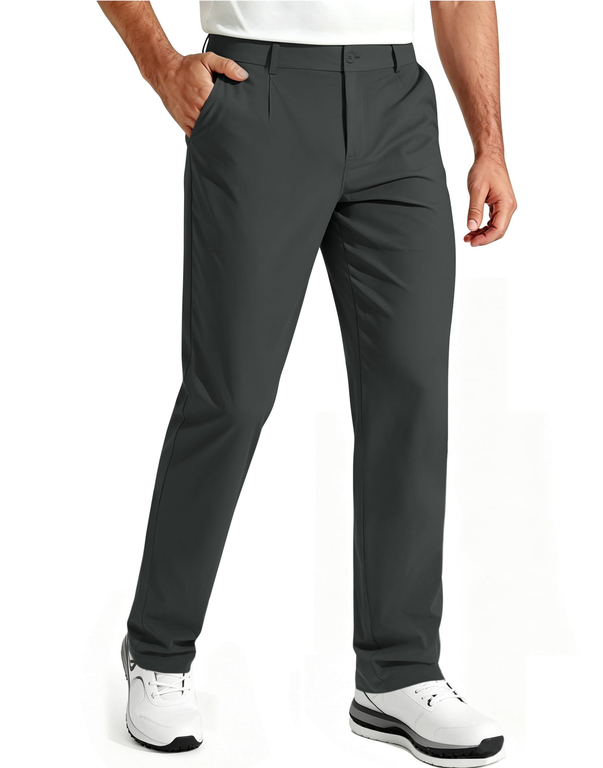 Mens Golf Pants Stretch Casual Dress Pant Elastic Drawstring Trousers