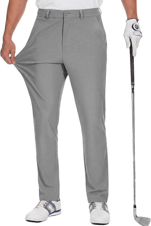 Runcati Mens Golf Pants Stretch Dress Work Pants Casual Slacks 30"/32"/34"