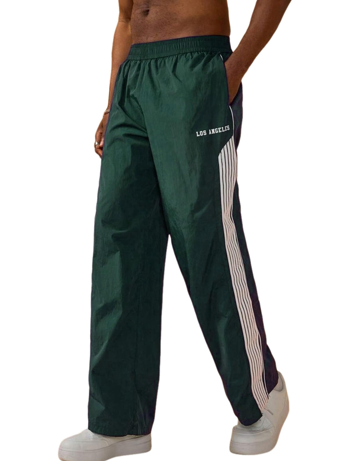 ZAFUL Mens Casual Sweatpants Stripe Drawstring Letter Y2K Baggy Track Pants
