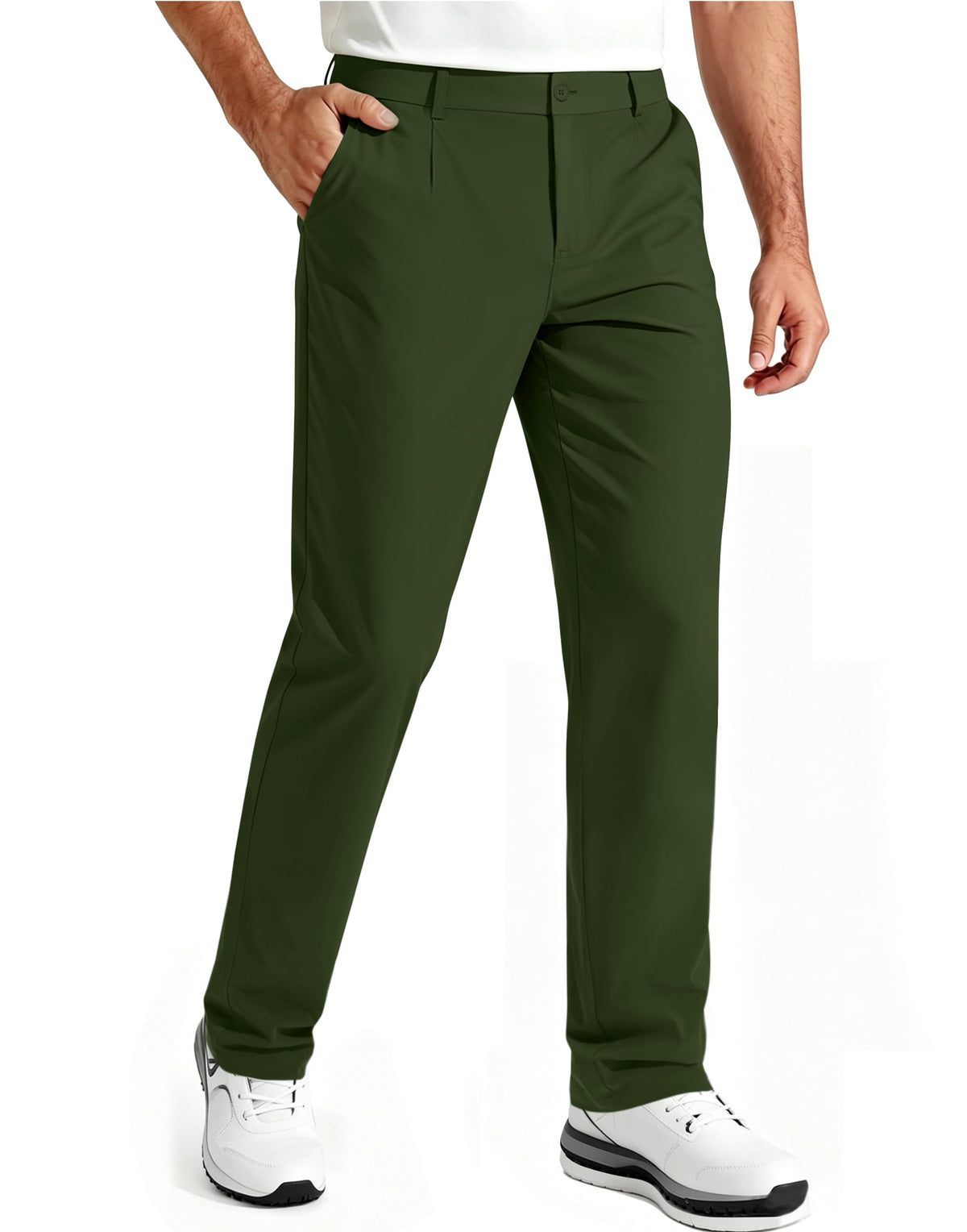 Mens Golf Pants Stretch Casual Dress Pant Elastic Drawstring Trousers
