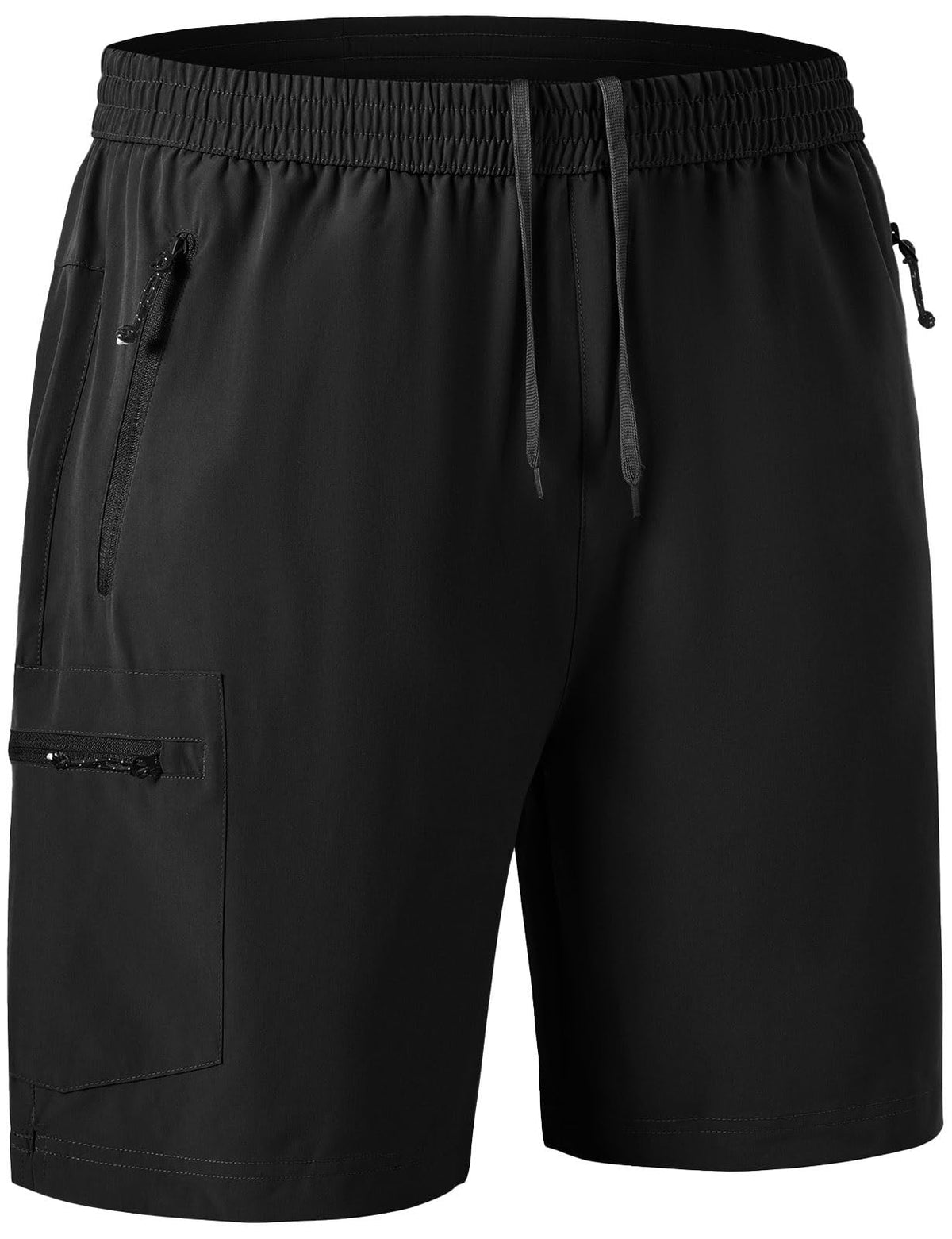 Rdruko Men's Quick Dry Hiking Shorts Lightweight Running Gym Outdoor Active Shorts with Zipper Pockets