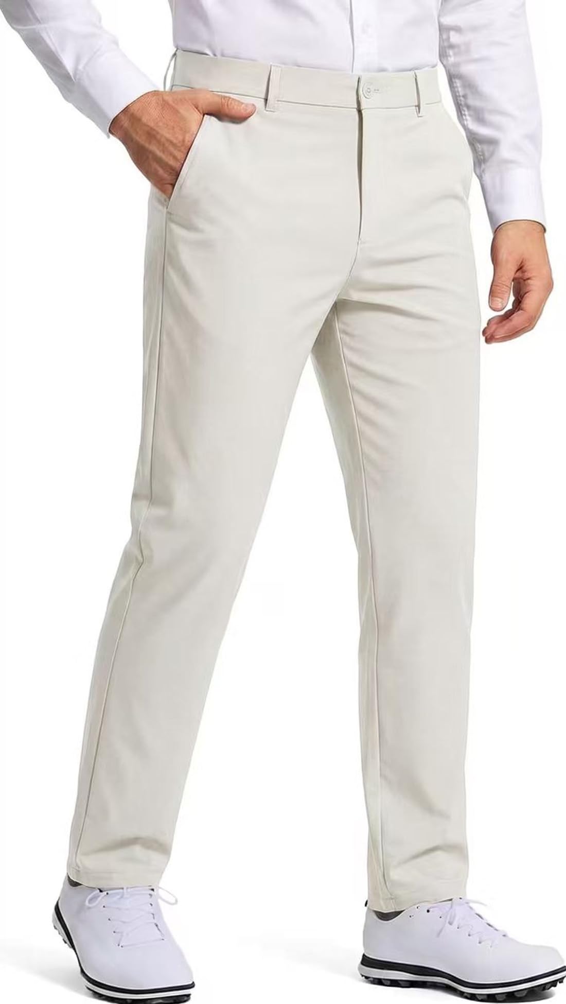 Mens Classic Fit Golf Pants, Stretch Business Casual Dress Pants for Men, Quick Dry Lightweight Work Slacks with Pockets