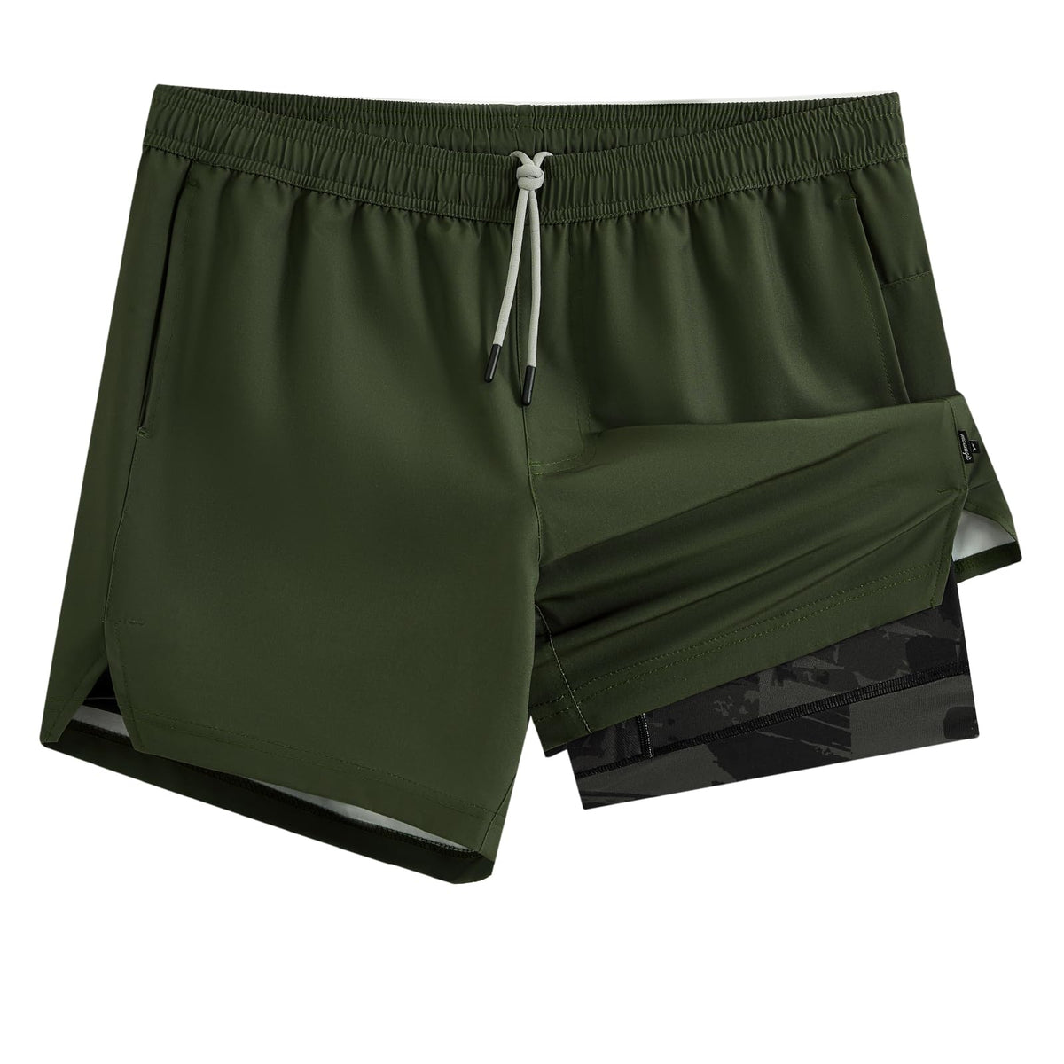 maamgic Mens 5" Gym Running Shorts for Men 2 in 1 Quick Dry Workout Athletic Shorts