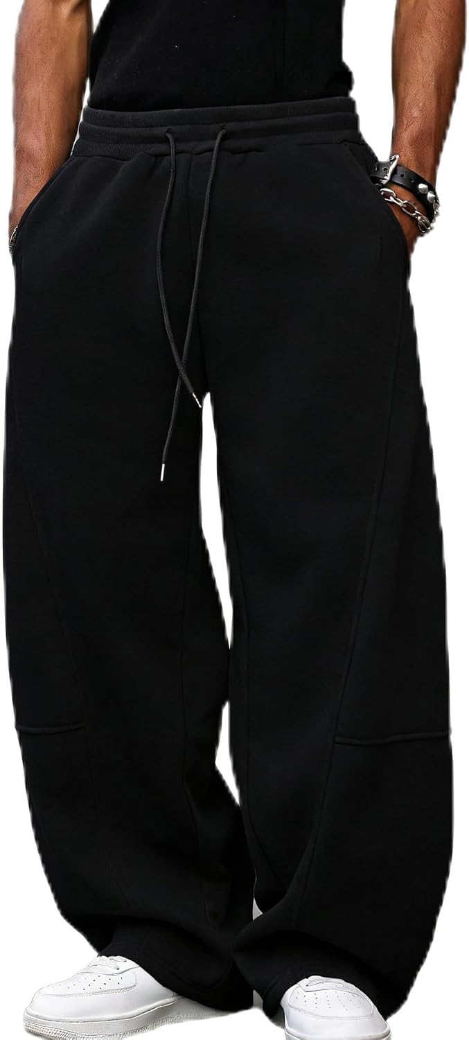 Mens Baggy Sweatpants Casual Wide Leg Pants