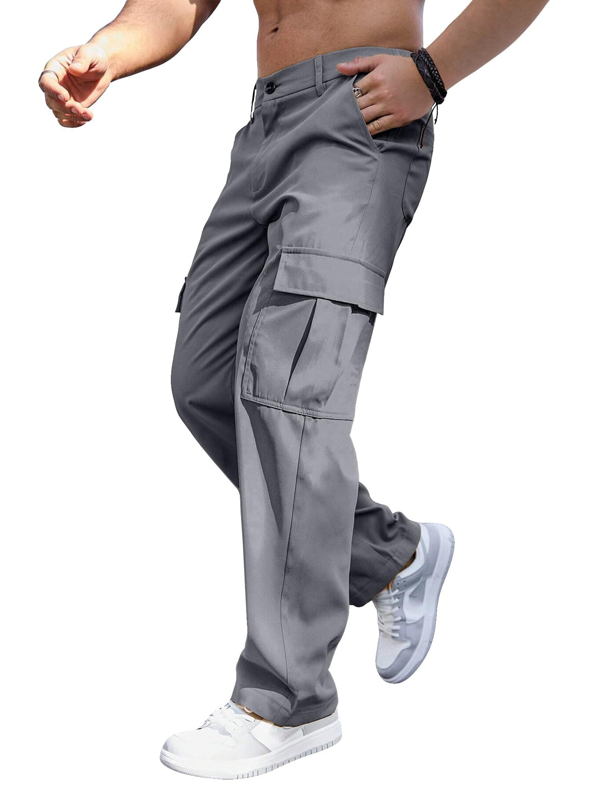 Comdecevis Men's Casual Cargo Pants Relaxed Fit Work Pants