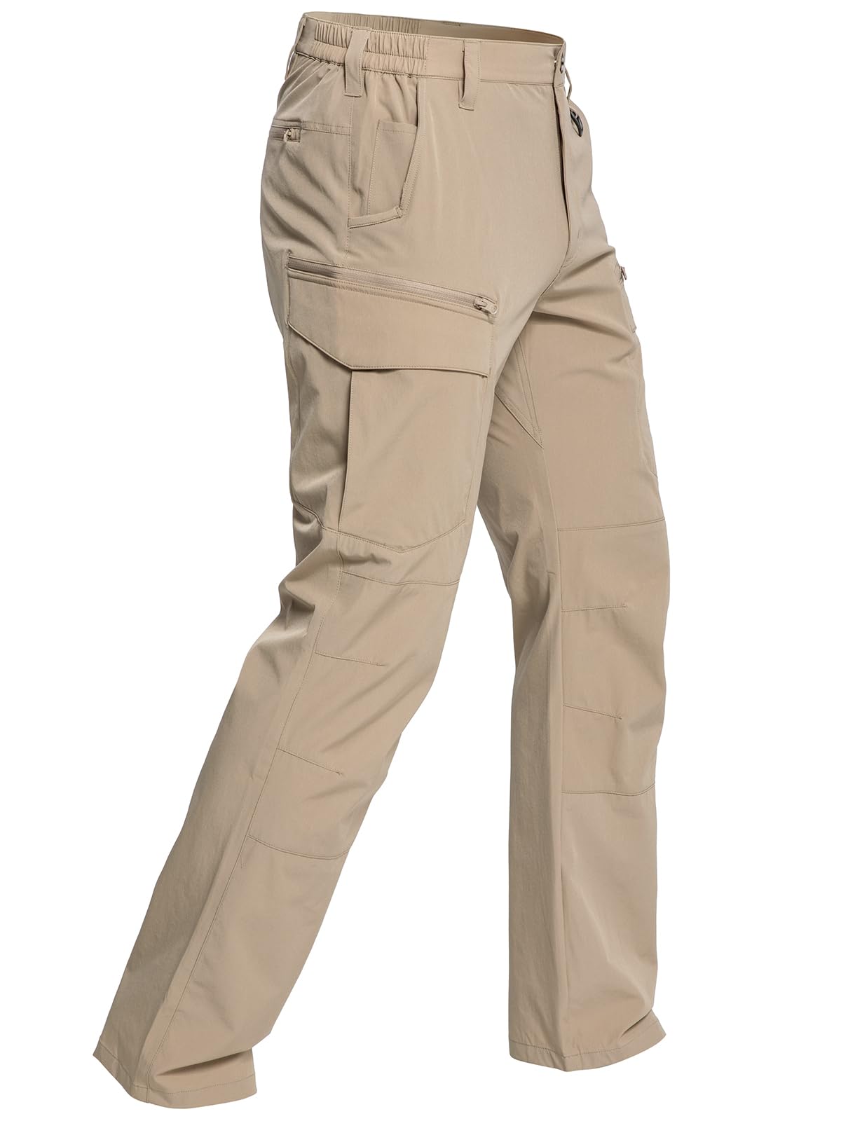 CARWORNIC Men's Quick Dry Tactical Hiking Pants Flex Water Resistant Lightweight Outdoor Fishing Cargo Work Pants 9 Pockets