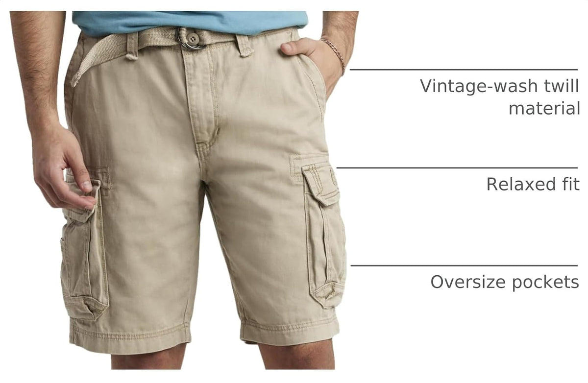 UNIONBAY Men's Survivor Belted Cargo Short-Reg and Big & Tall Sizes