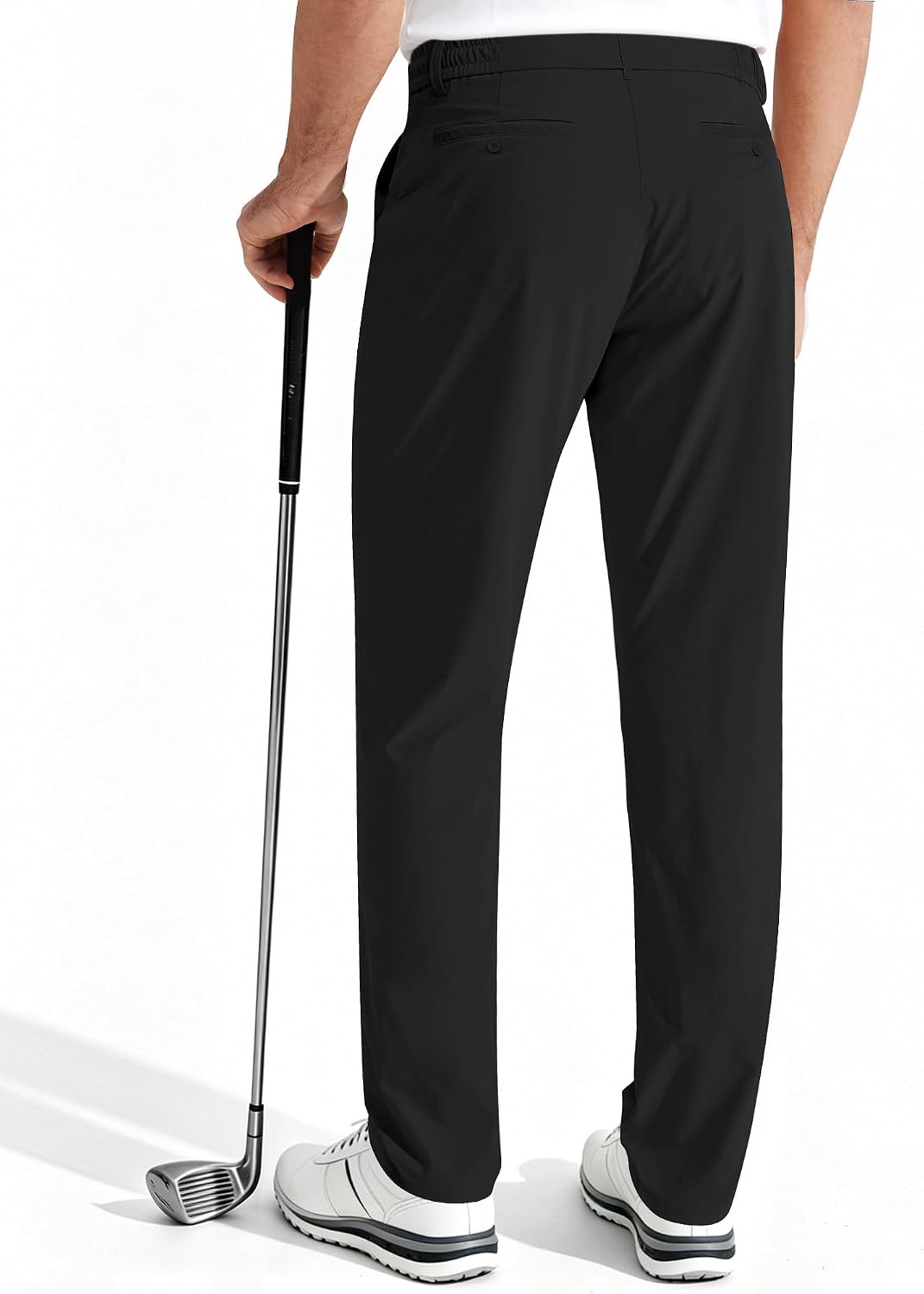 Mens Golf Pants Stretch Casual Dress Pant Elastic Drawstring Trousers