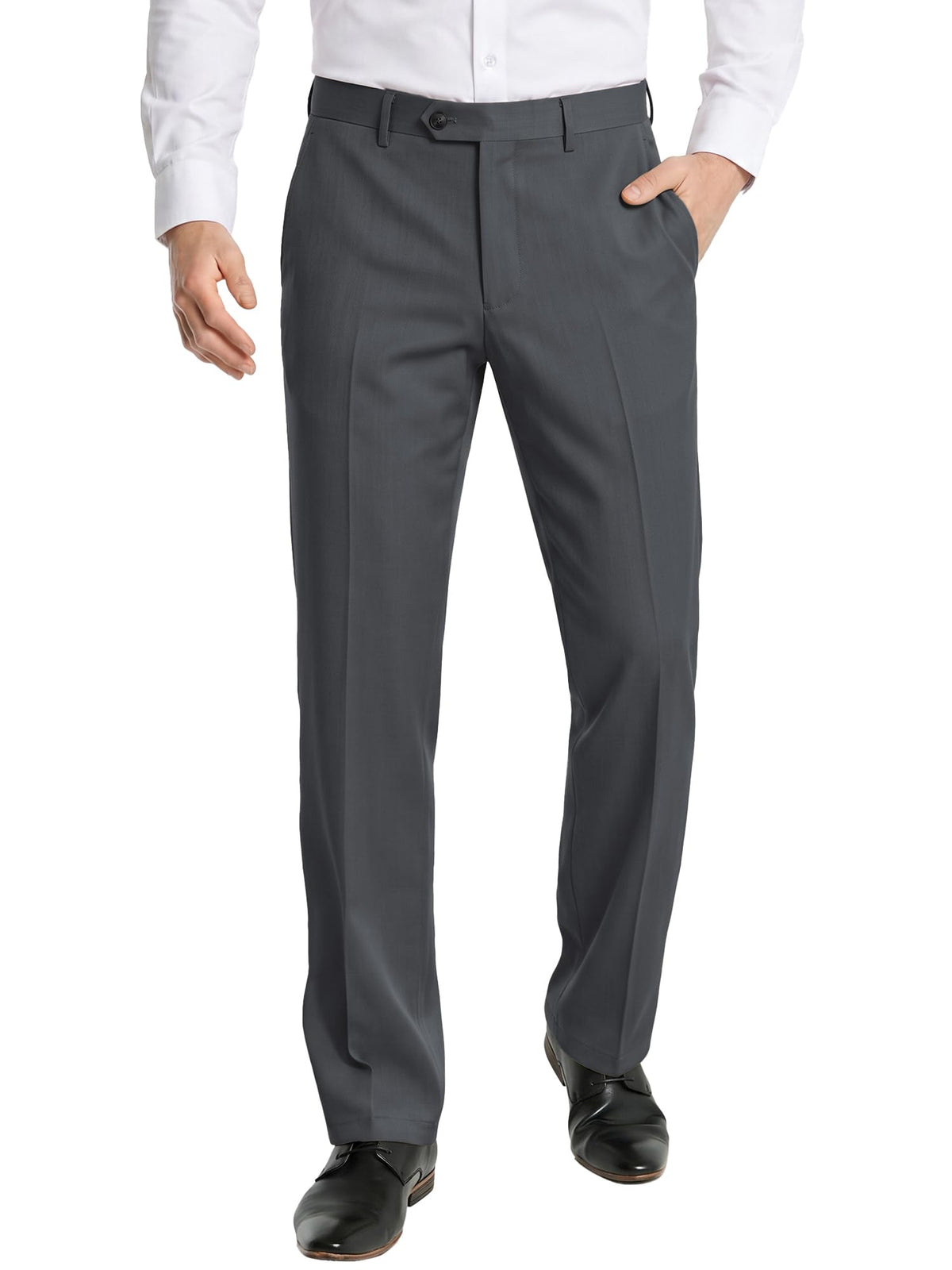 PLEPAN Men's Classic Fit Dress Pants Wrinkle‑Resistant