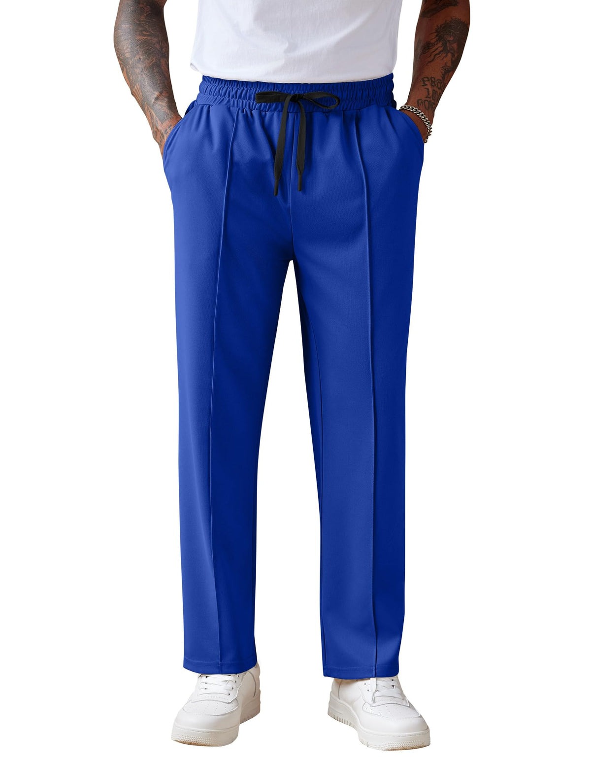 COOFANDY Men's Knit Sweatpants Straight Leg Casual Pants with Drawstring
