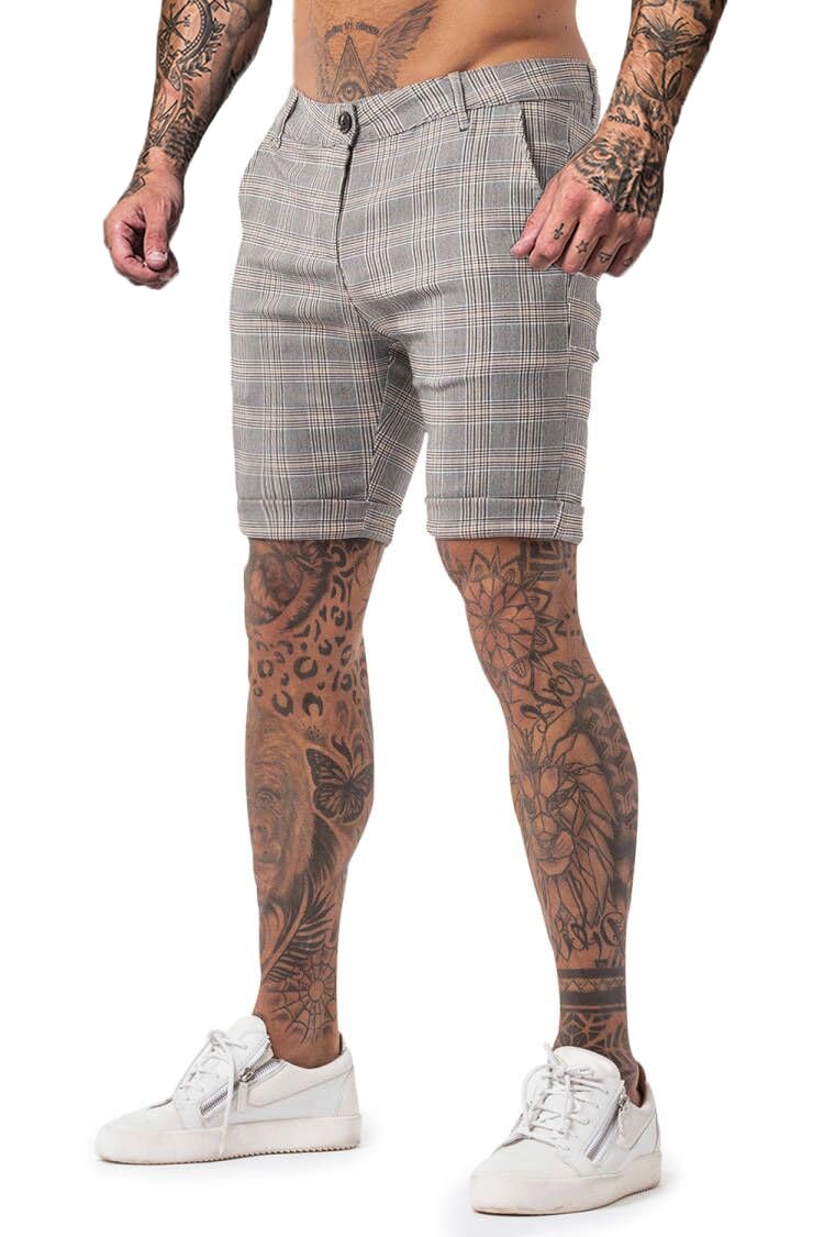 GINGTTO Mens Slim Fit Shorts Stretch Tapered Leg Skinny Chinos 5" 7"