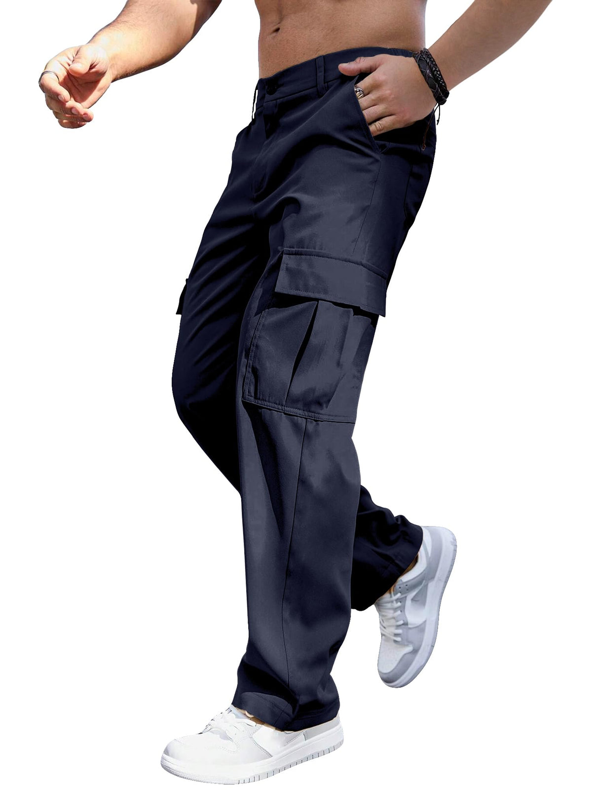Comdecevis Men's Casual Cargo Pants Relaxed Fit Work Pants