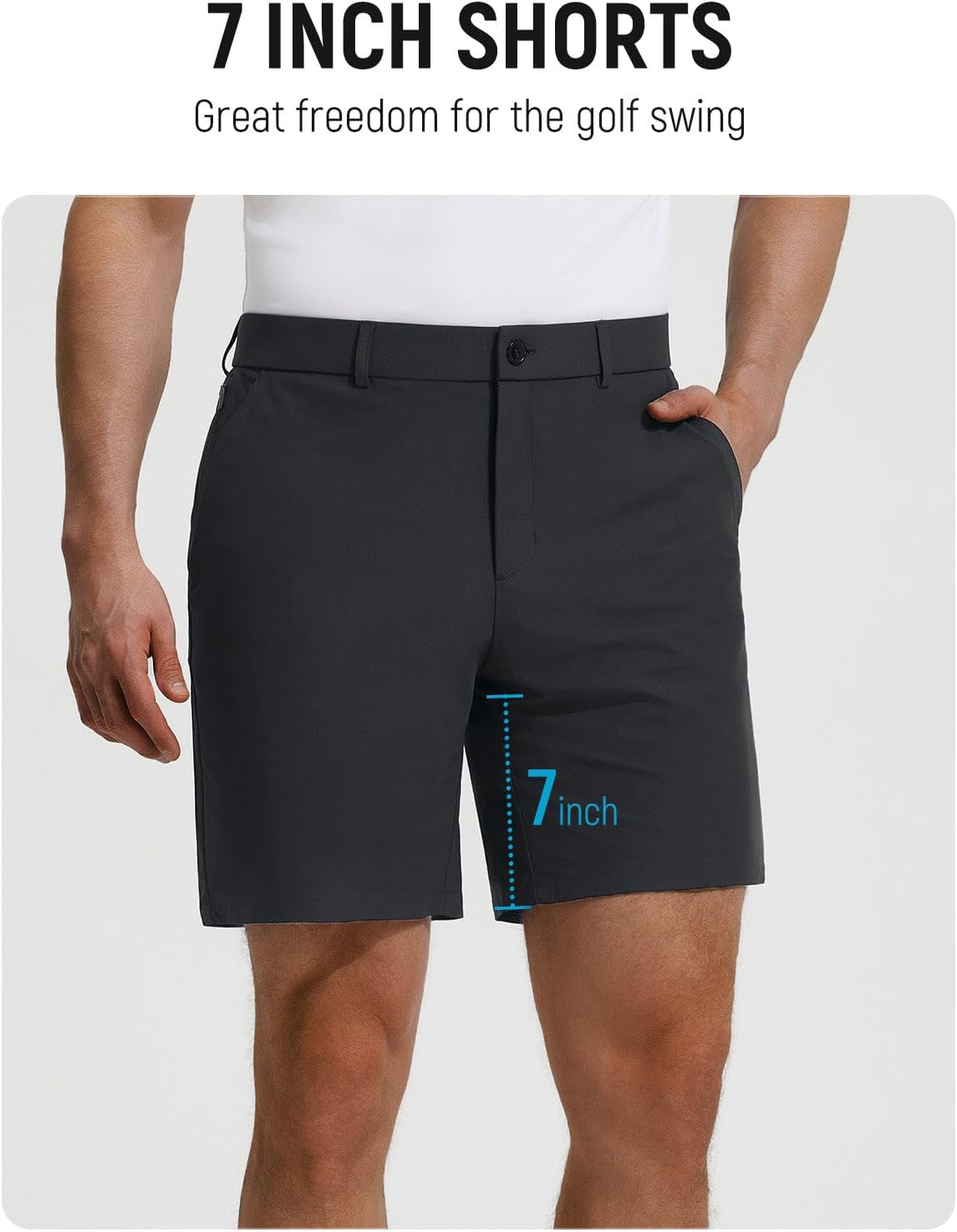 baleaf Men's 7''/9''Golf Shorts Causal Dress Work Zipper Pockets
