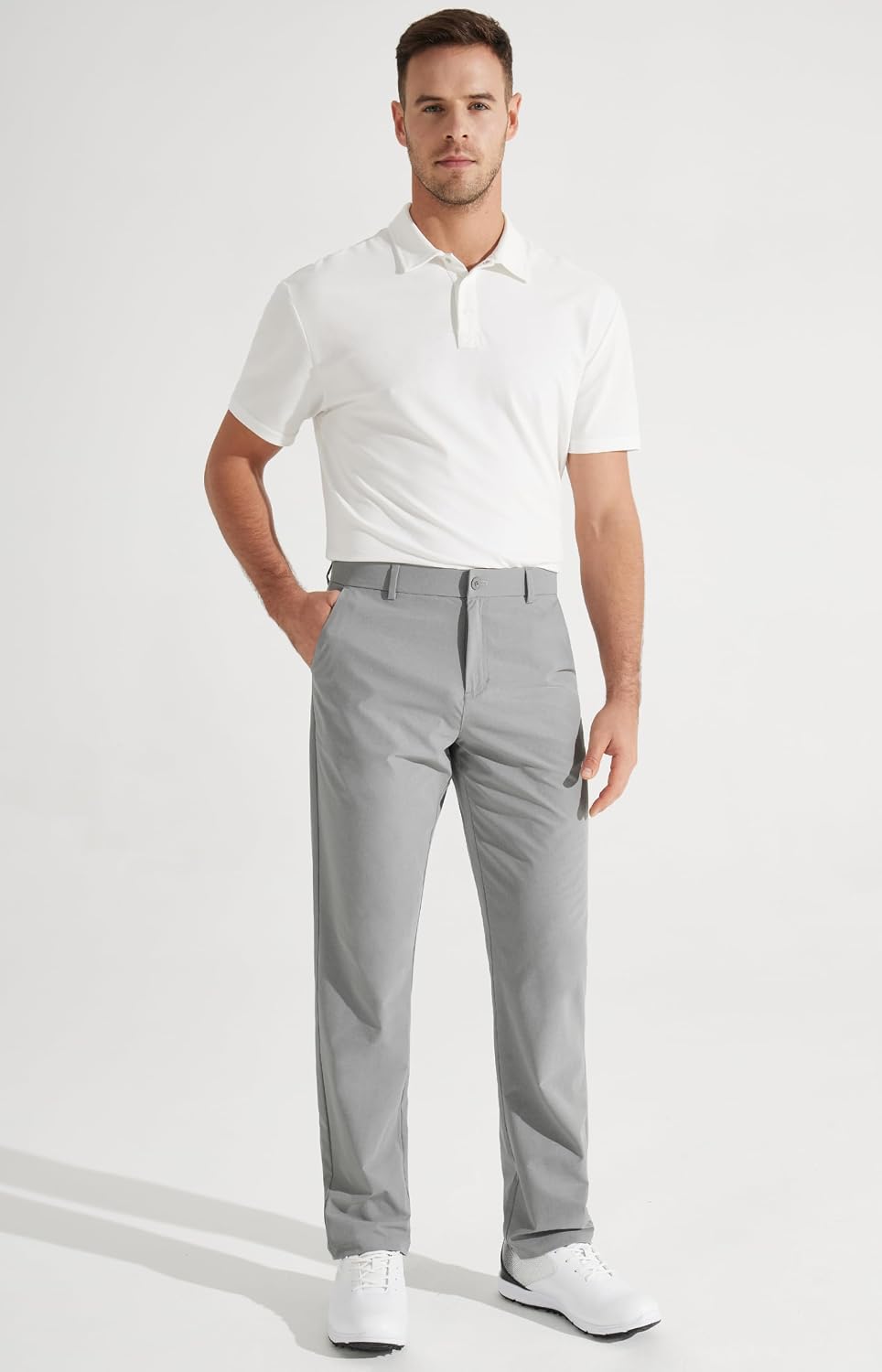 Libin Mens Golf Pants Stretch Work Dress Pants 30"/32"/34" Quick Dry Lightweight Casual Comfy Trousers with Pockets