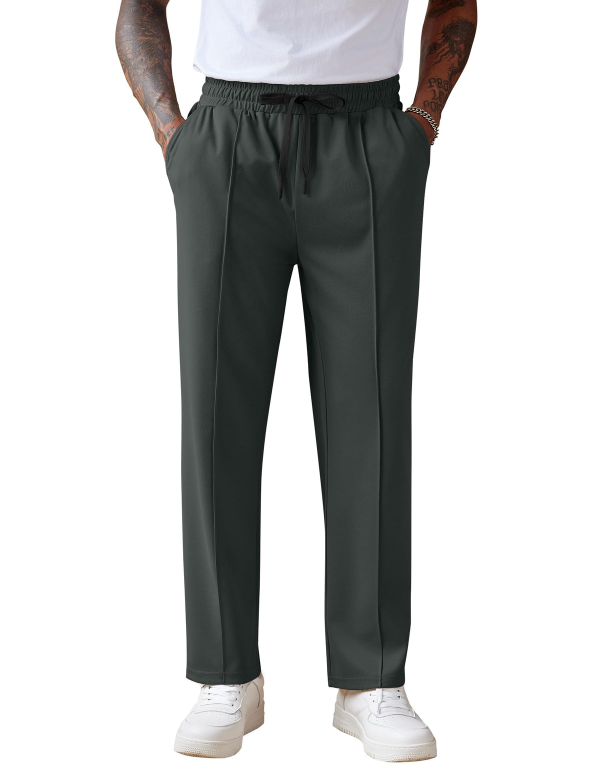COOFANDY Men's Knit Sweatpants Straight Leg Casual Pants with Drawstring